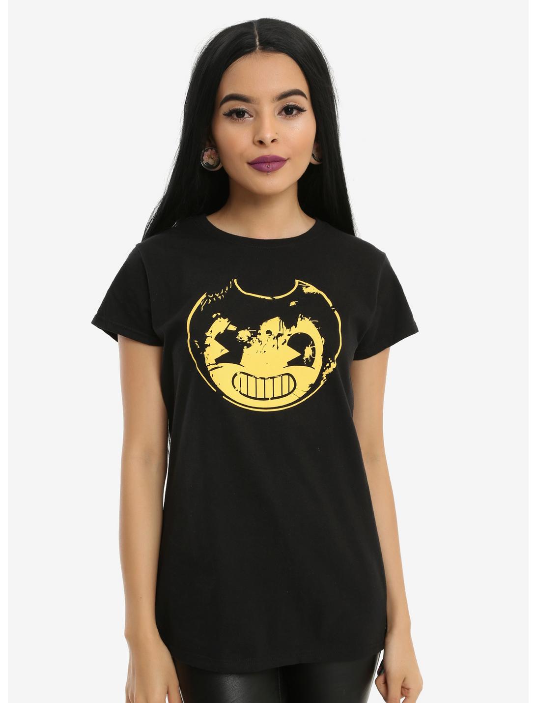 Bendy And The Ink Machine Distressed Face Girls T-Shirt, BLACK, hi-res