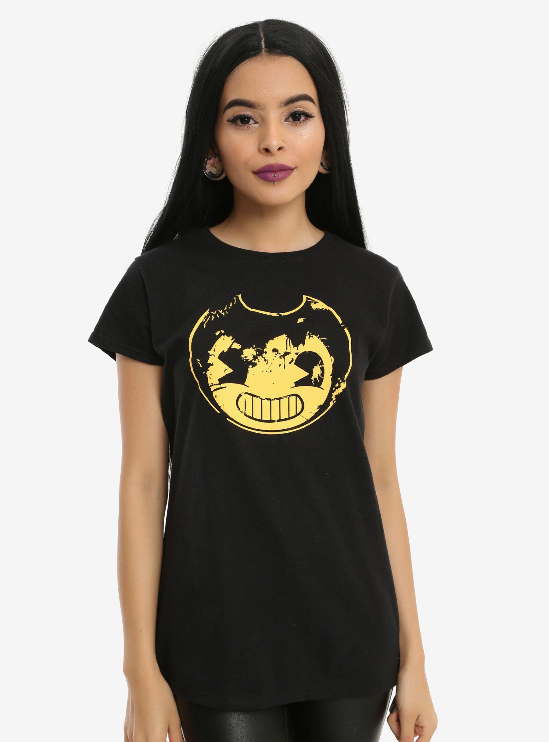 Bendy And The Ink Machine Distressed Face Girls T-Shirt, BLACK, hi-res