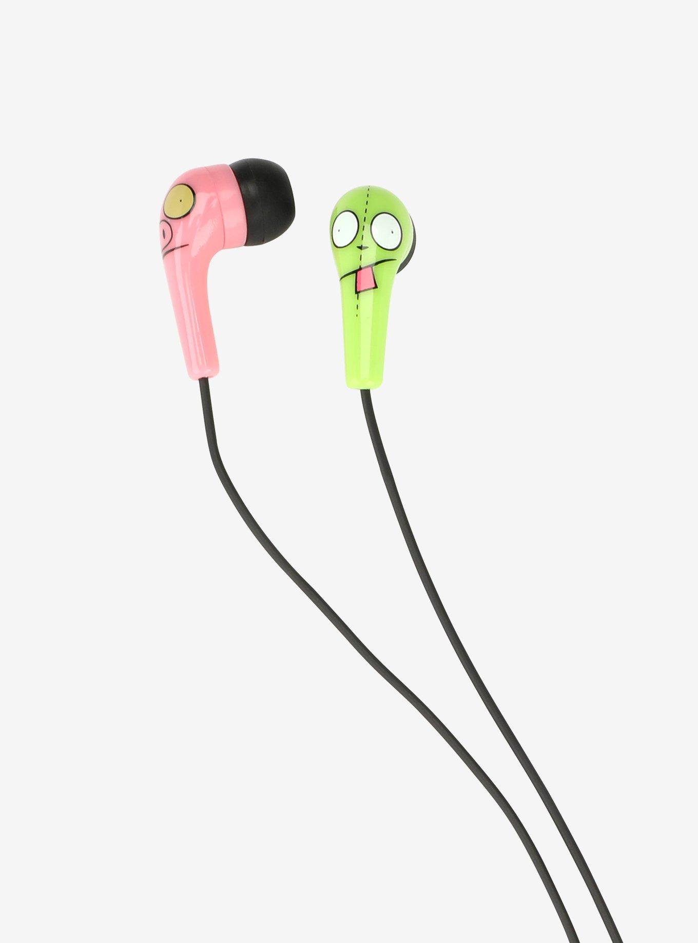 Invader Zim Gir And Piggy Face Earbuds, , hi-res