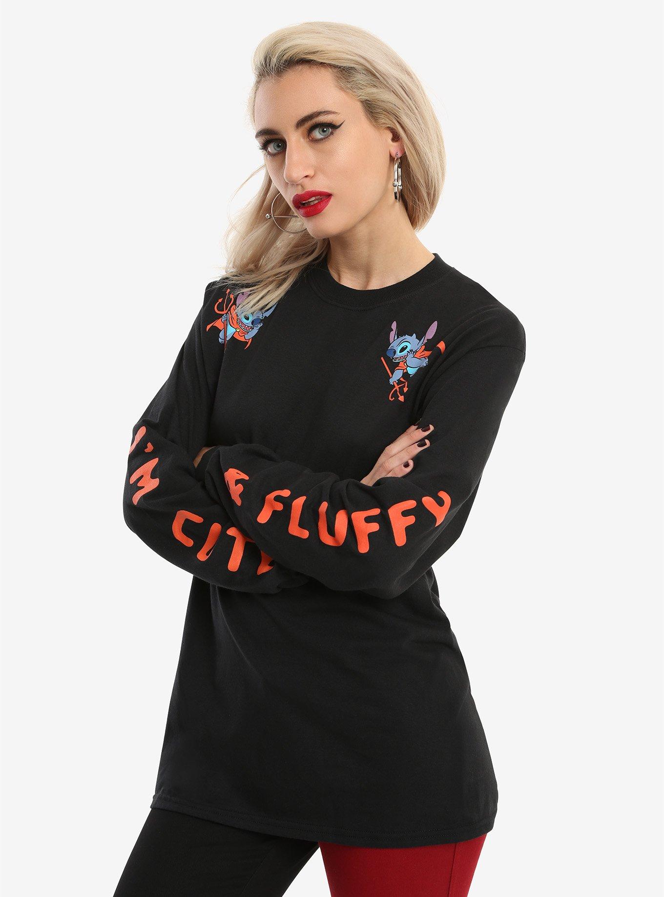 Disney Lilo & Stitch Cute & Fluffy Girls Long-Sleeve T-Shirt, BLACK, hi-res