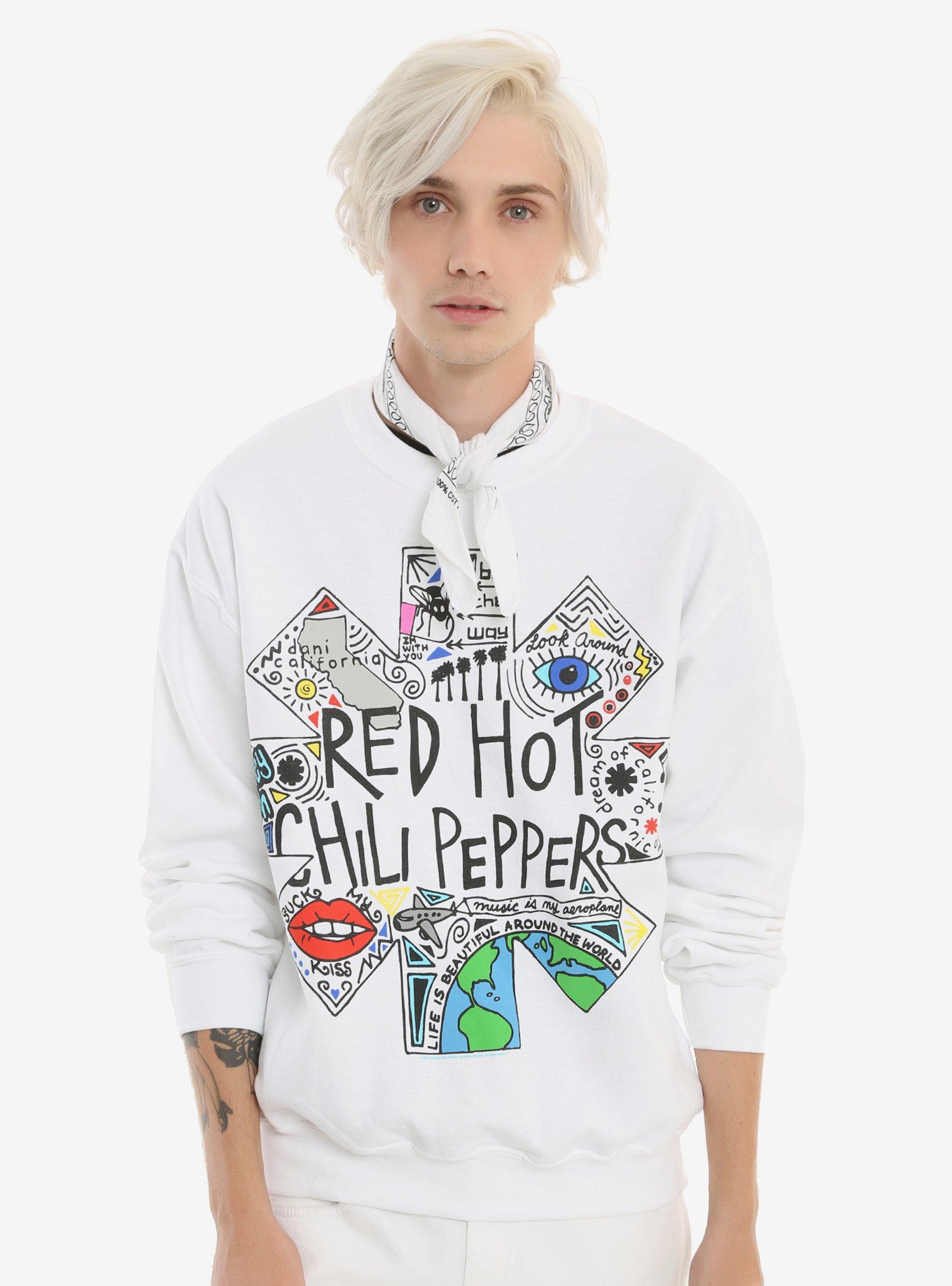 Red Hot Chili Peppers | White Logo Topic Hot Sweatshirt