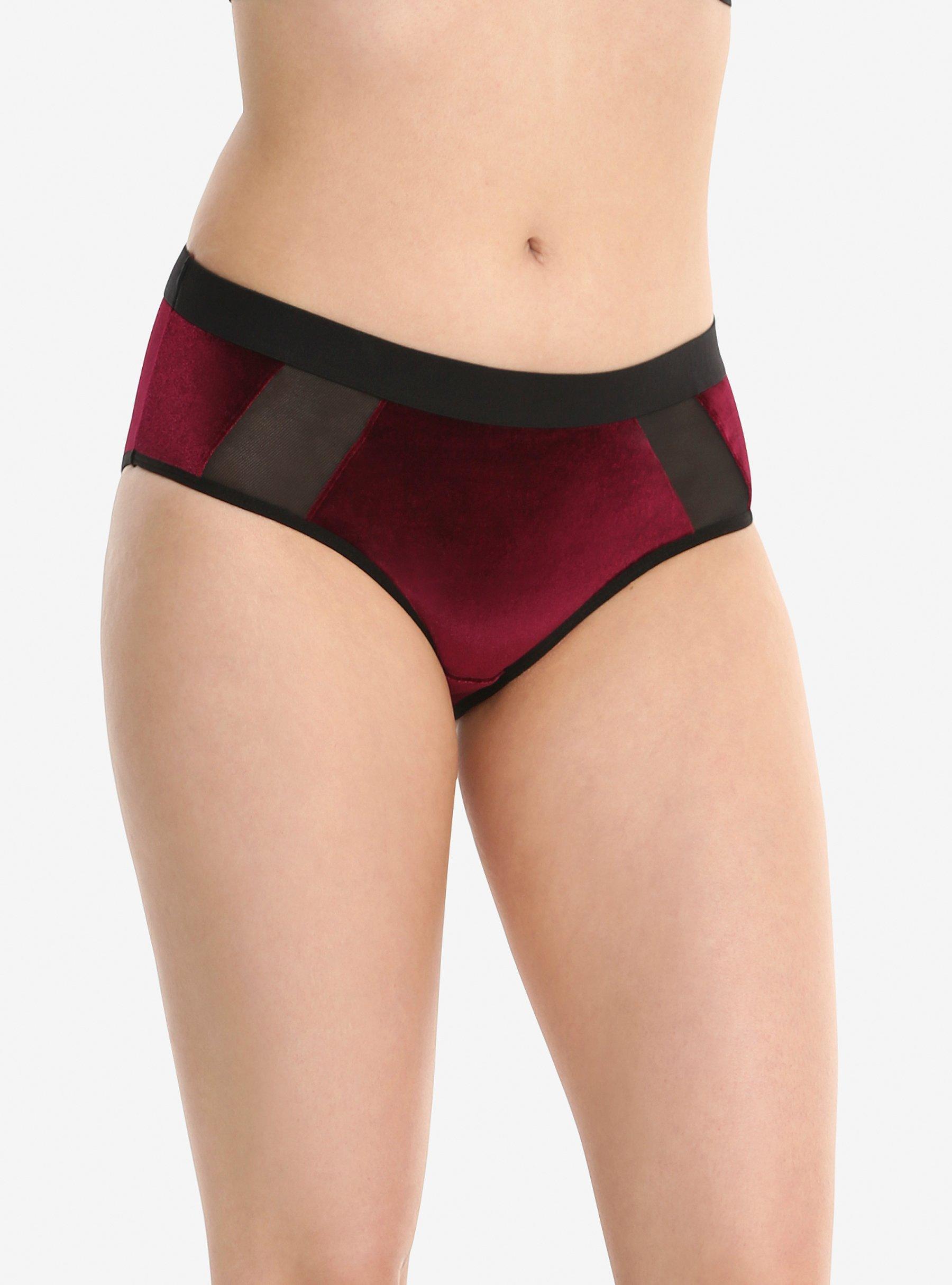 Burgundy Velvet Panty, RED, hi-res