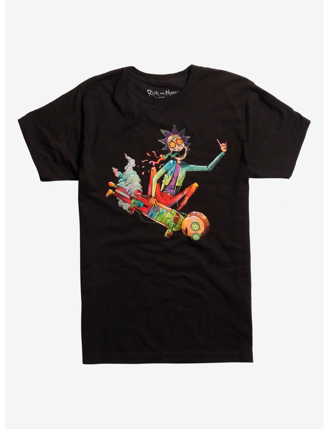 Rick And Morty Skateboard T-Shirt Hot Topic Exclusive, BLACK, hi-res