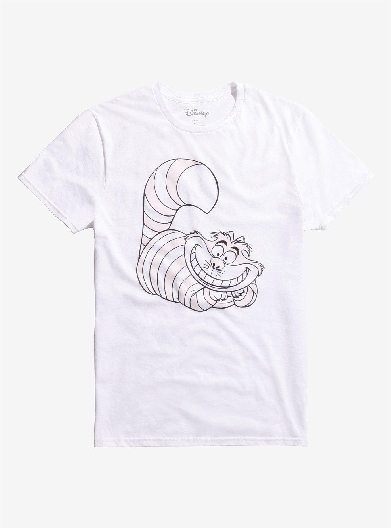 Disney Alice In Wonderland Cheshire Cat UV Reactive T-Shirt, WHITE, hi-res