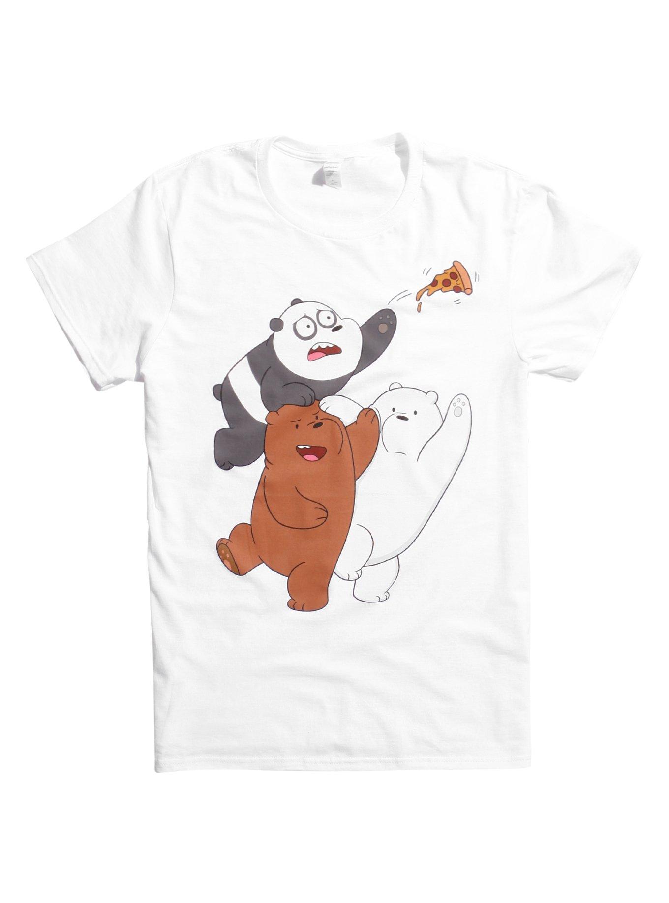 We Bare Bears Pizza Chase T-Shirt, WHITE, hi-res
