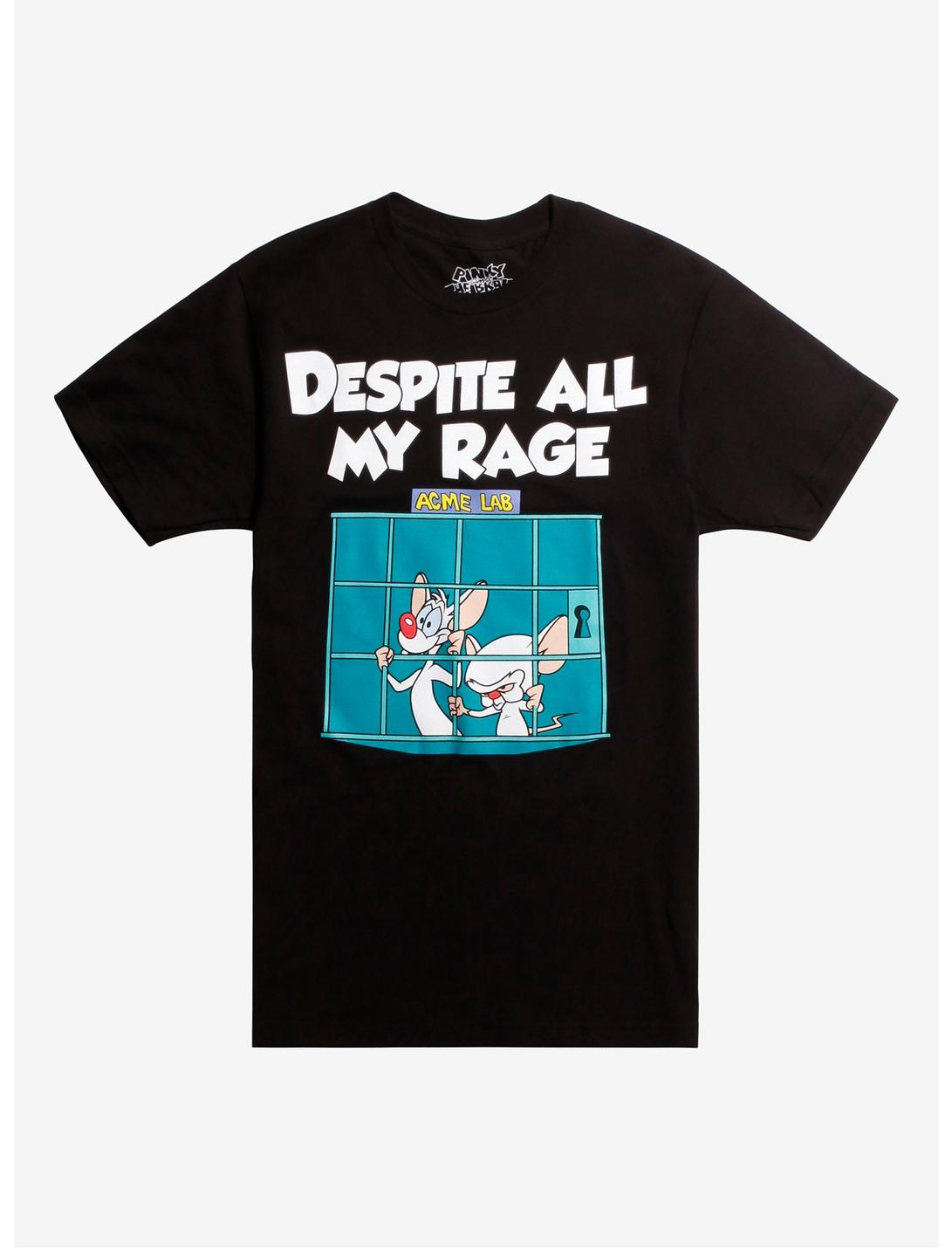 Pinky And The Brain Despite All My Rage T-Shirt, BLACK, hi-res