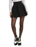 Black Textured Pleated Skirt, BLACK, hi-res