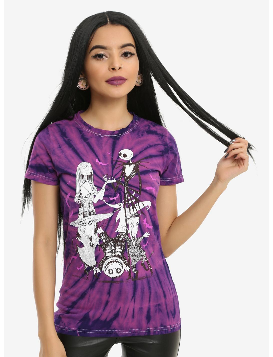 The Nightmare Before Christmas Character Purple Tie Dye Girls T-Shirt, TIE DYE, hi-res