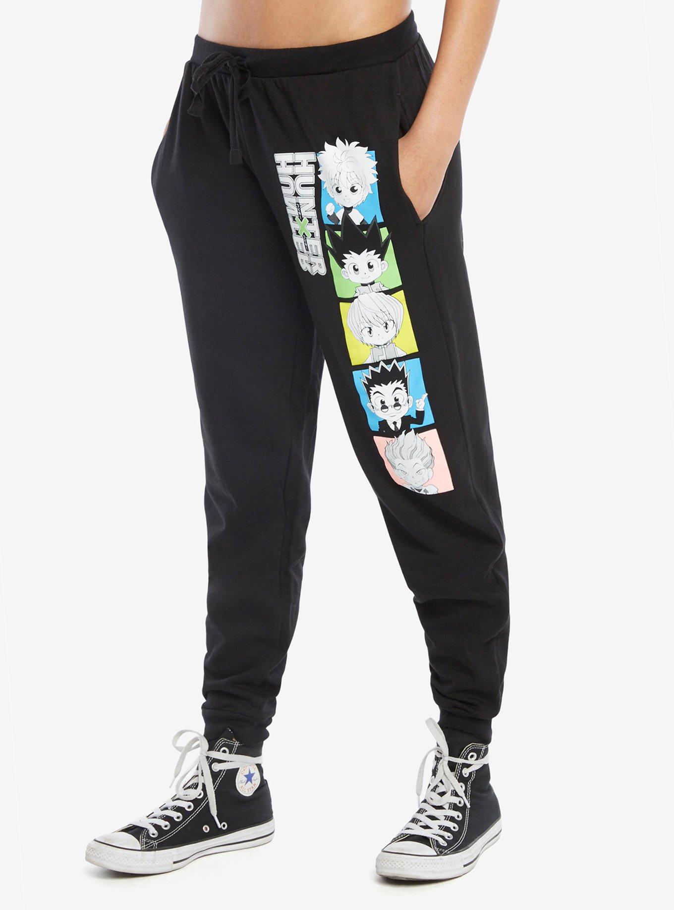 Hunter X Hunter Squares Girls Jogger Pants, BLACK, hi-res