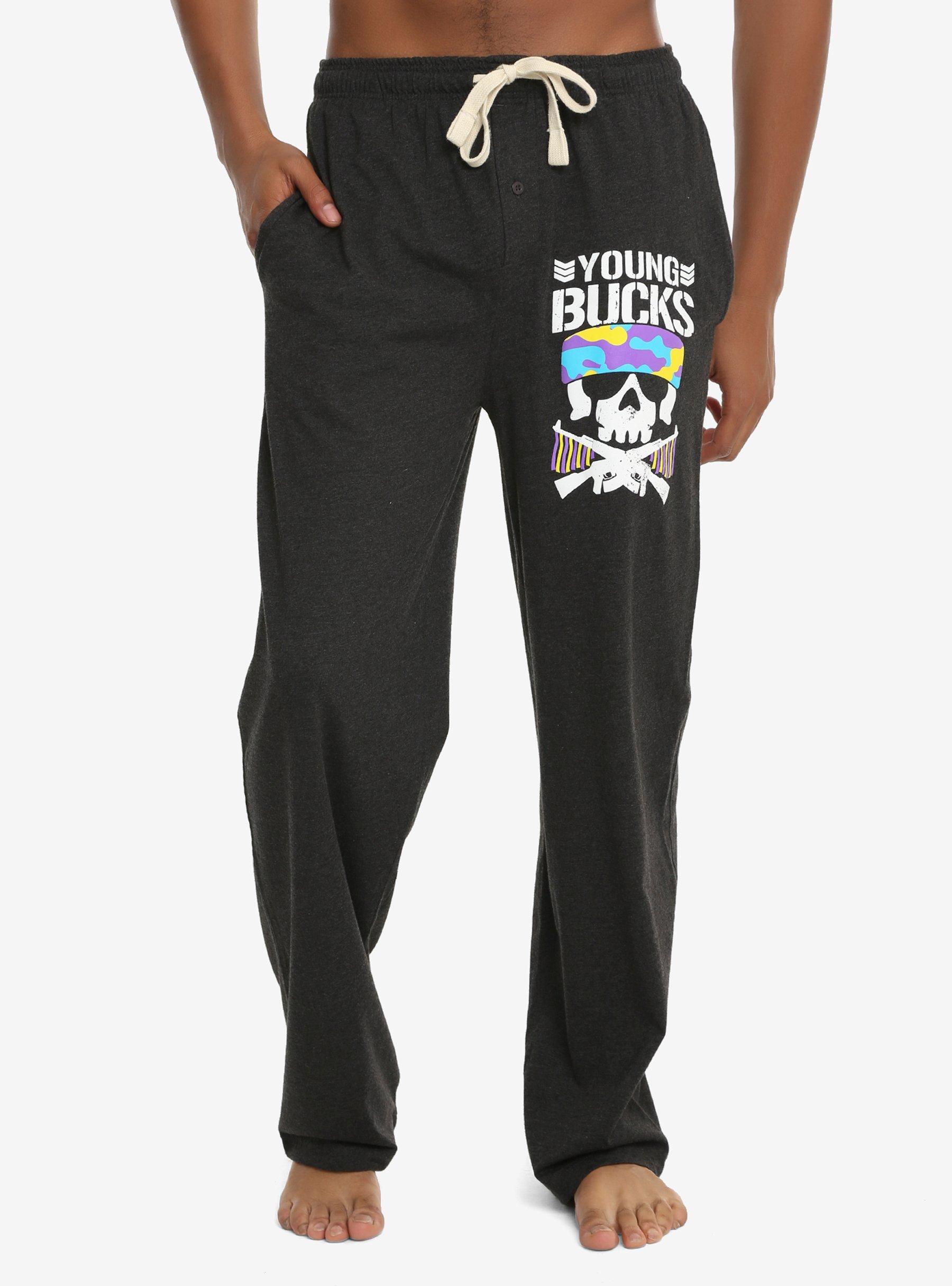 New Japan Pro-Wrestling Bullet Club Young Bucks Guys Pajama Pants, BLACK, hi-res