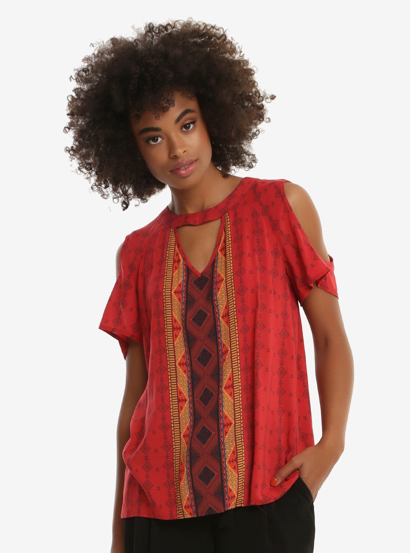 Her Universe Marvel Black Panther Nakia Cold Shoulder Top - BoxLunch Exclusive, RED, hi-res