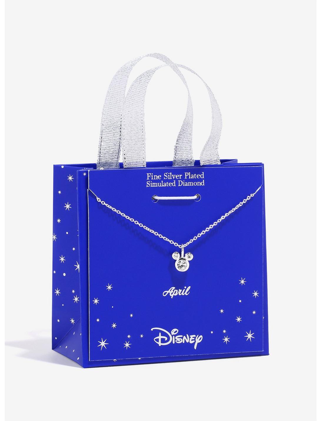 Disney Mickey Mouse April Diamond Birthstone Necklace, , hi-res