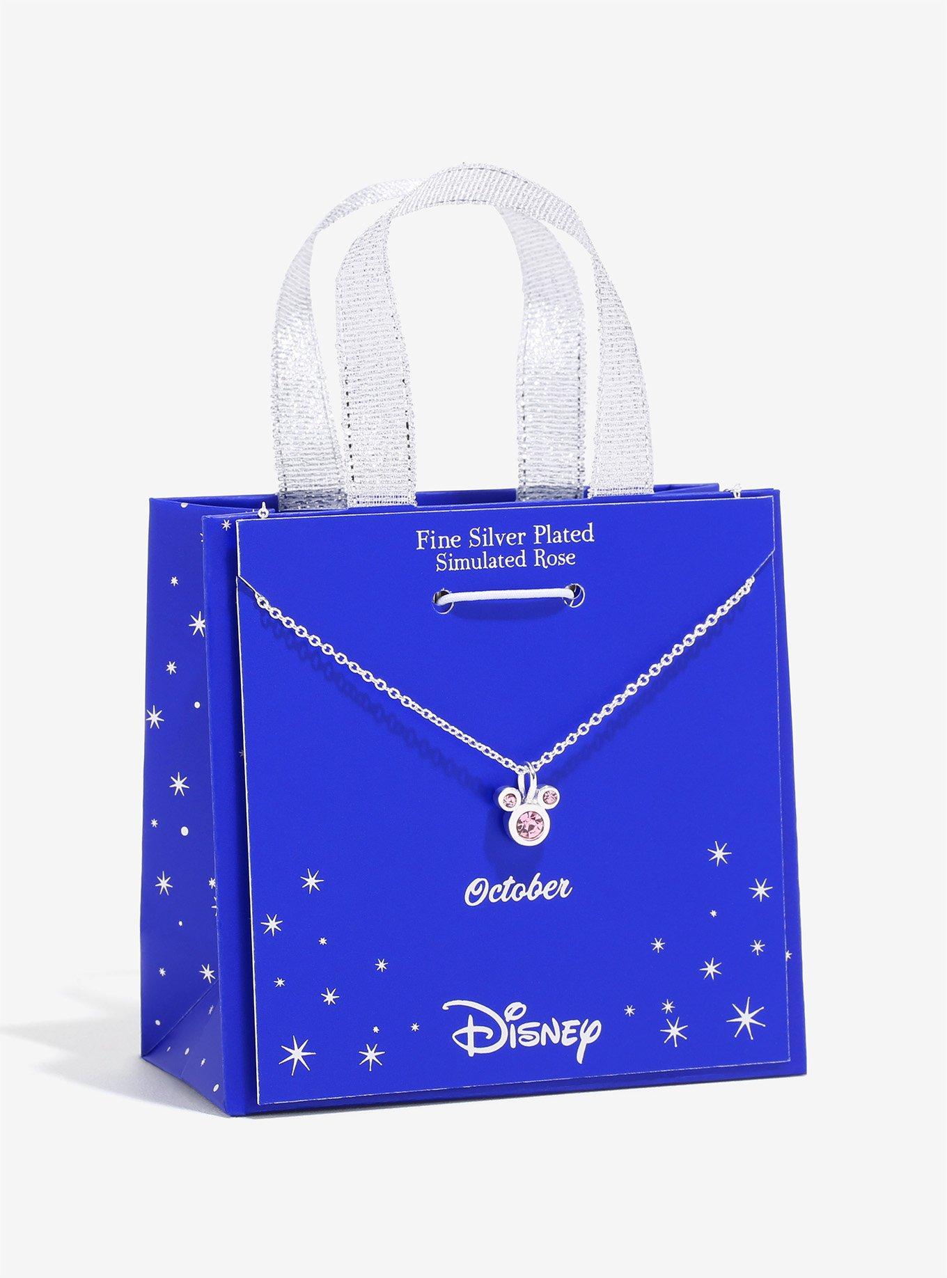 Disney Mickey Mouse October Rose Birthstone Necklace, , hi-res