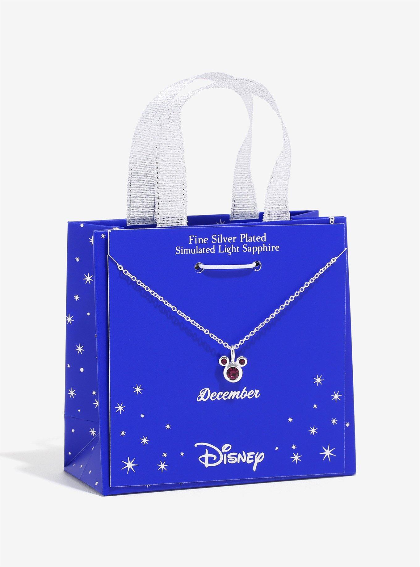 Disney Mickey Mouse December Light Sapphire Birthstone Necklace, , hi-res