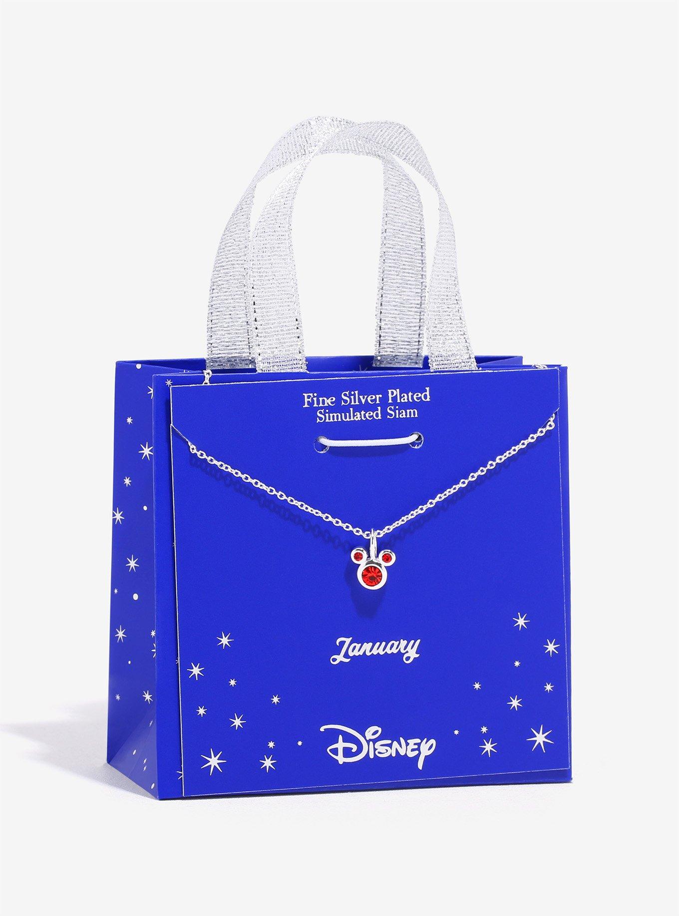 Disney Mickey Mouse January Siam Birthstone Necklace, , hi-res