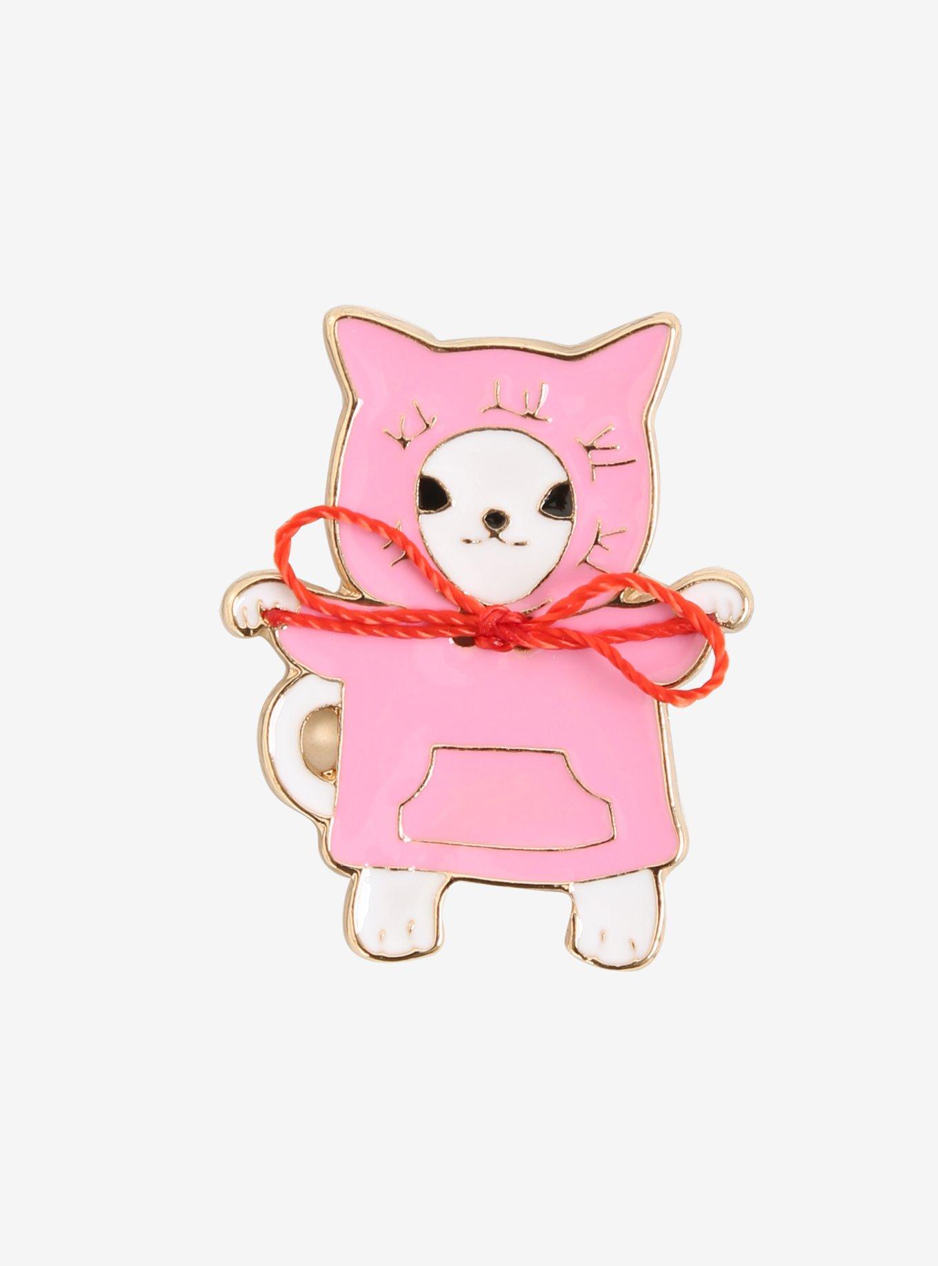 Hoodie Cat Enamel Pin, , hi-res