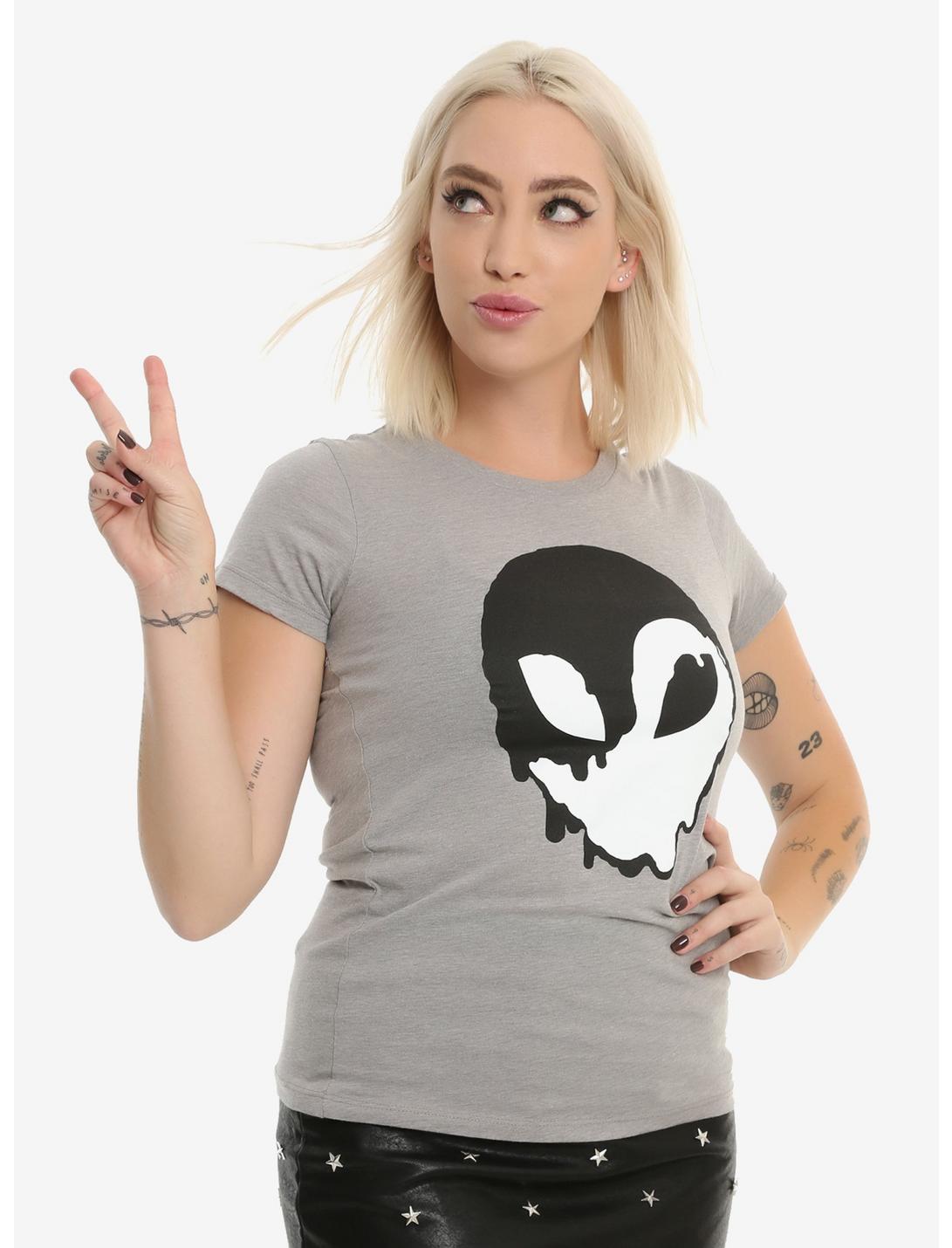 Yin-Yang Alien Girls T-Shirt, GREY, hi-res
