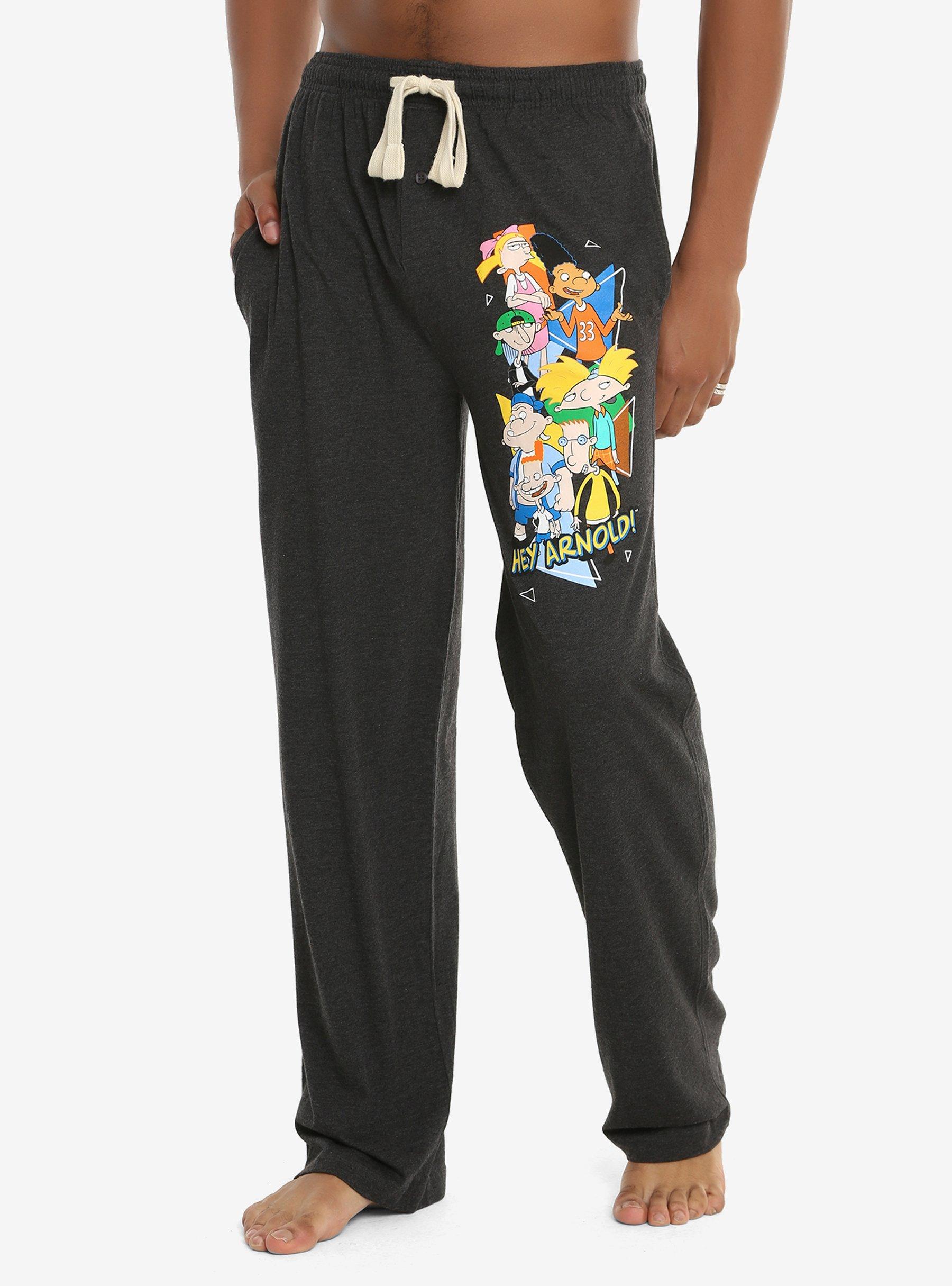 Hey Arnold! Characters Guys Pajama Pants, BLACK, hi-res