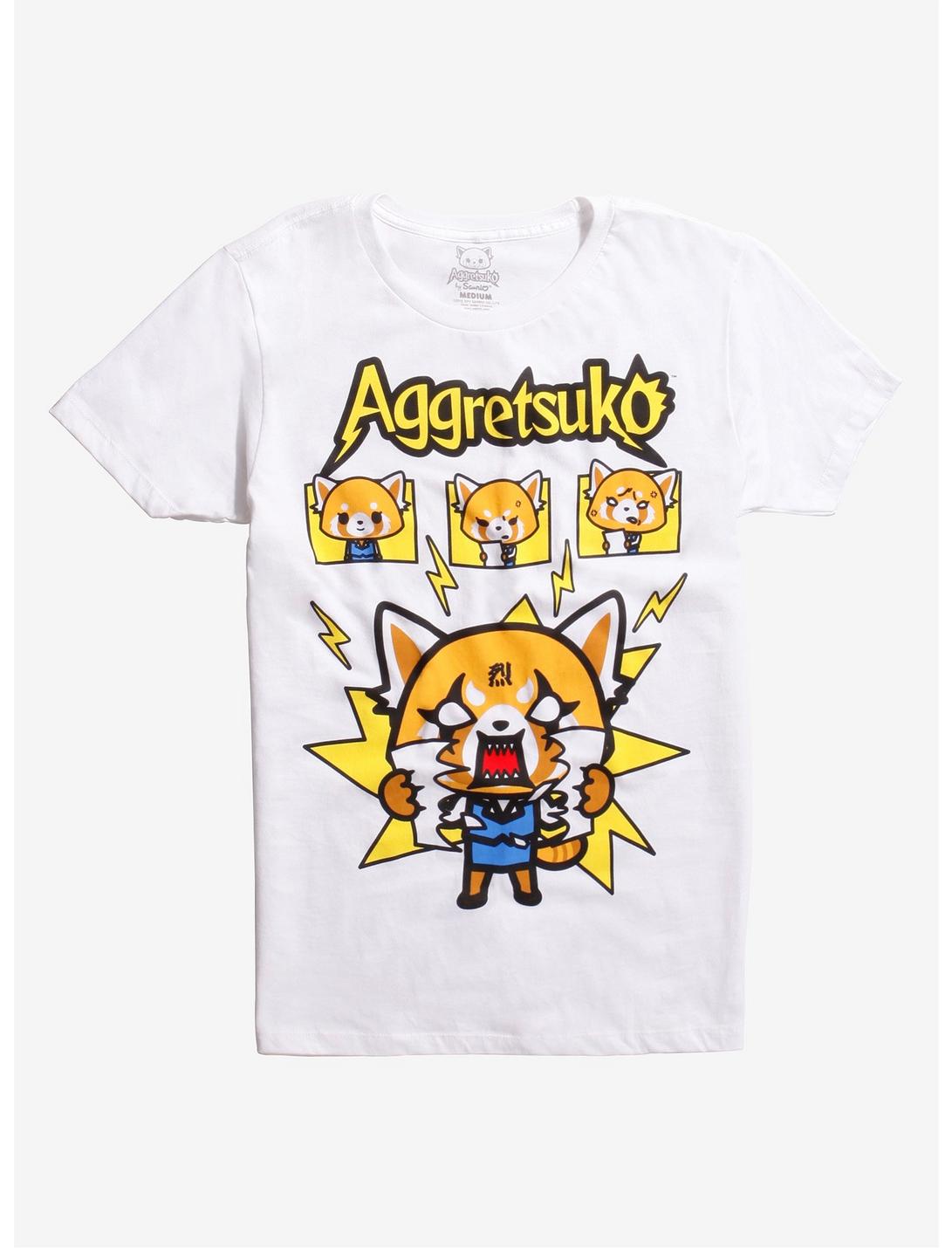 Aggretsuko Stages Of Rage T-Shirt, WHITE, hi-res