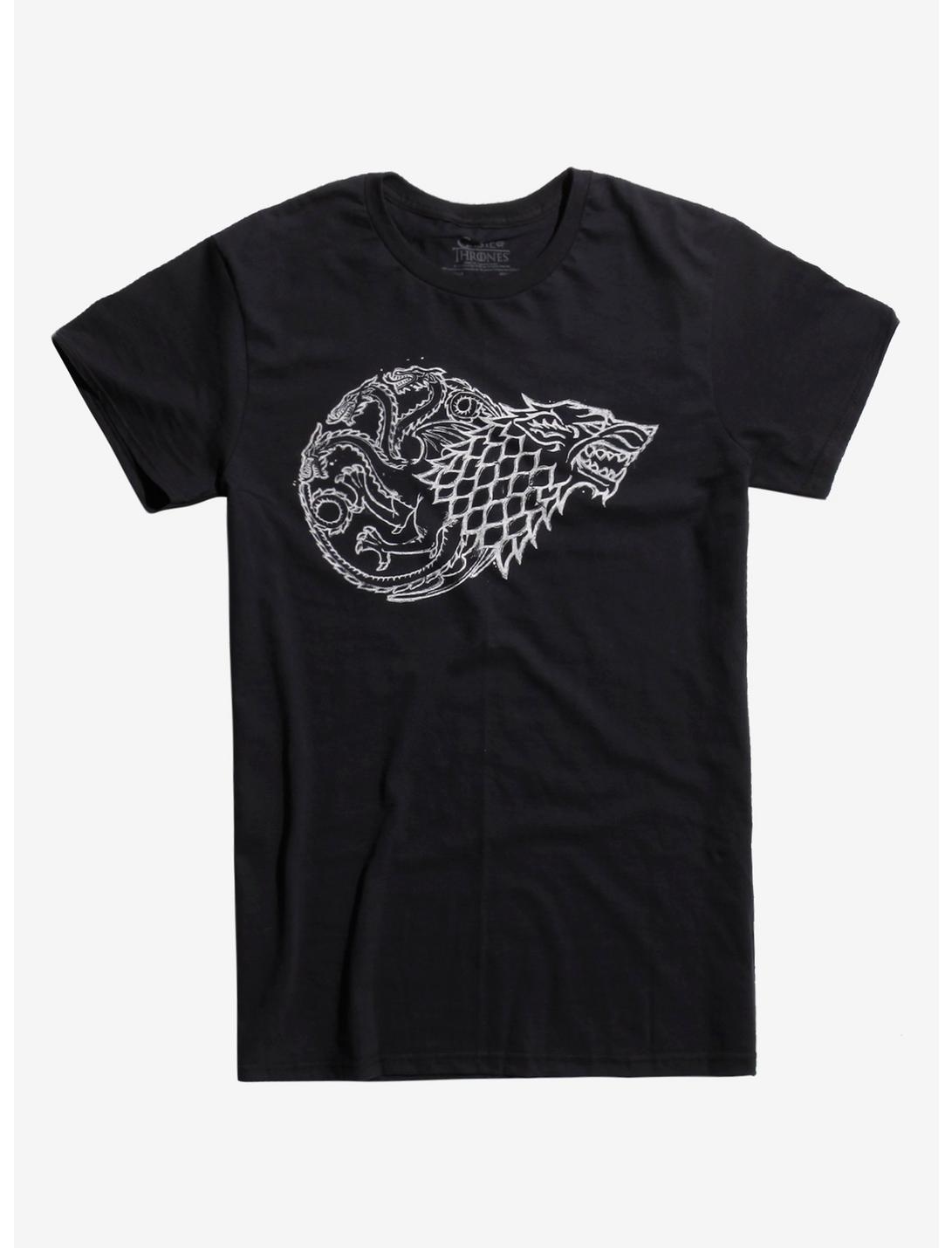 Game Of Thrones Stark Targaryen Sigil T-Shirt, BLACK, hi-res