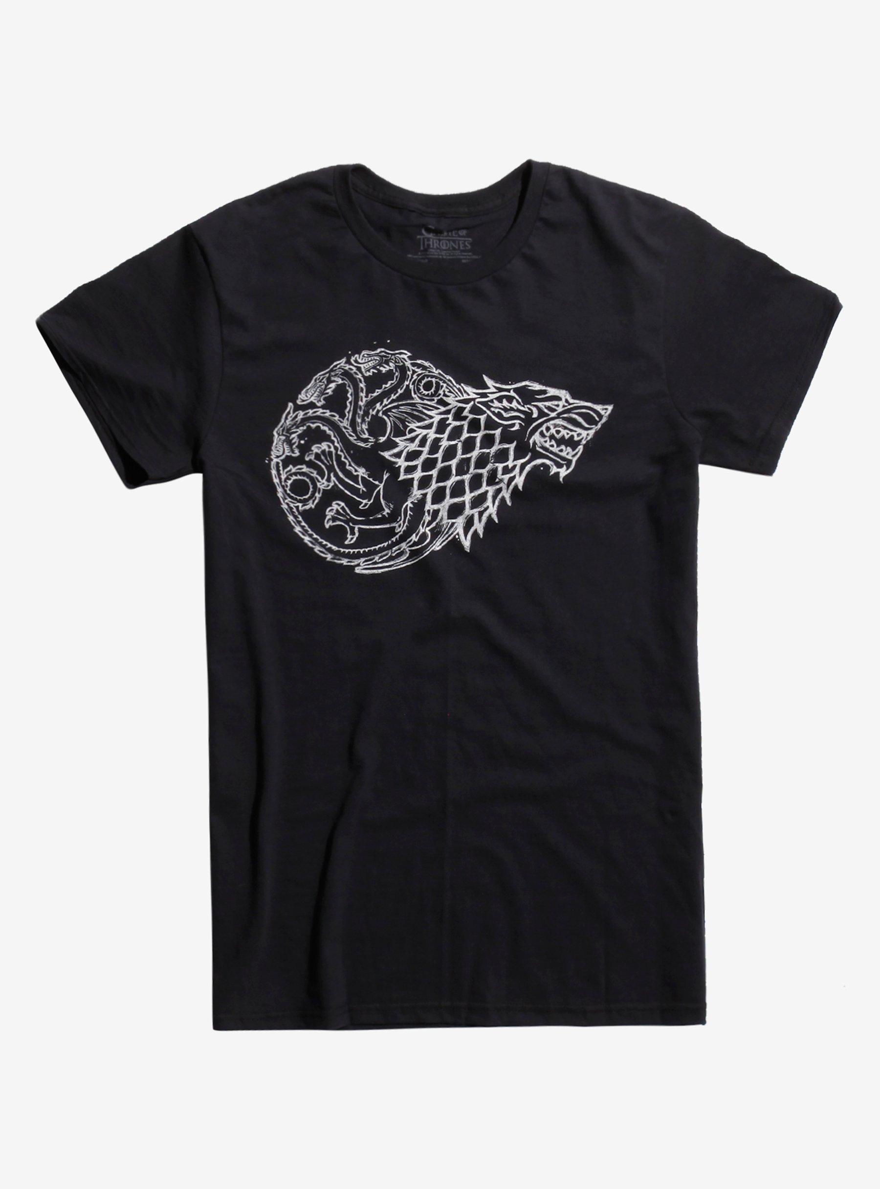 Game Of Thrones Stark Targaryen Sigil T-Shirt, BLACK, hi-res