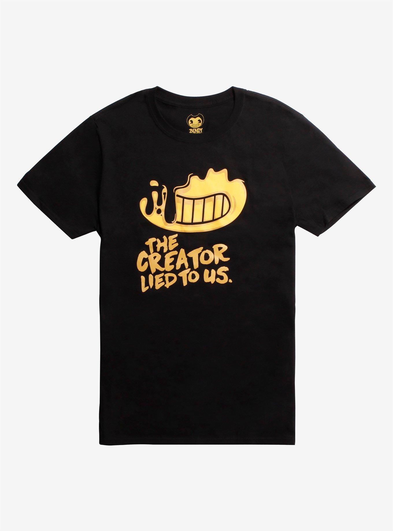 Bendy And The Ink Machine The Creator Lied To Us T-Shirt, BLACK, hi-res