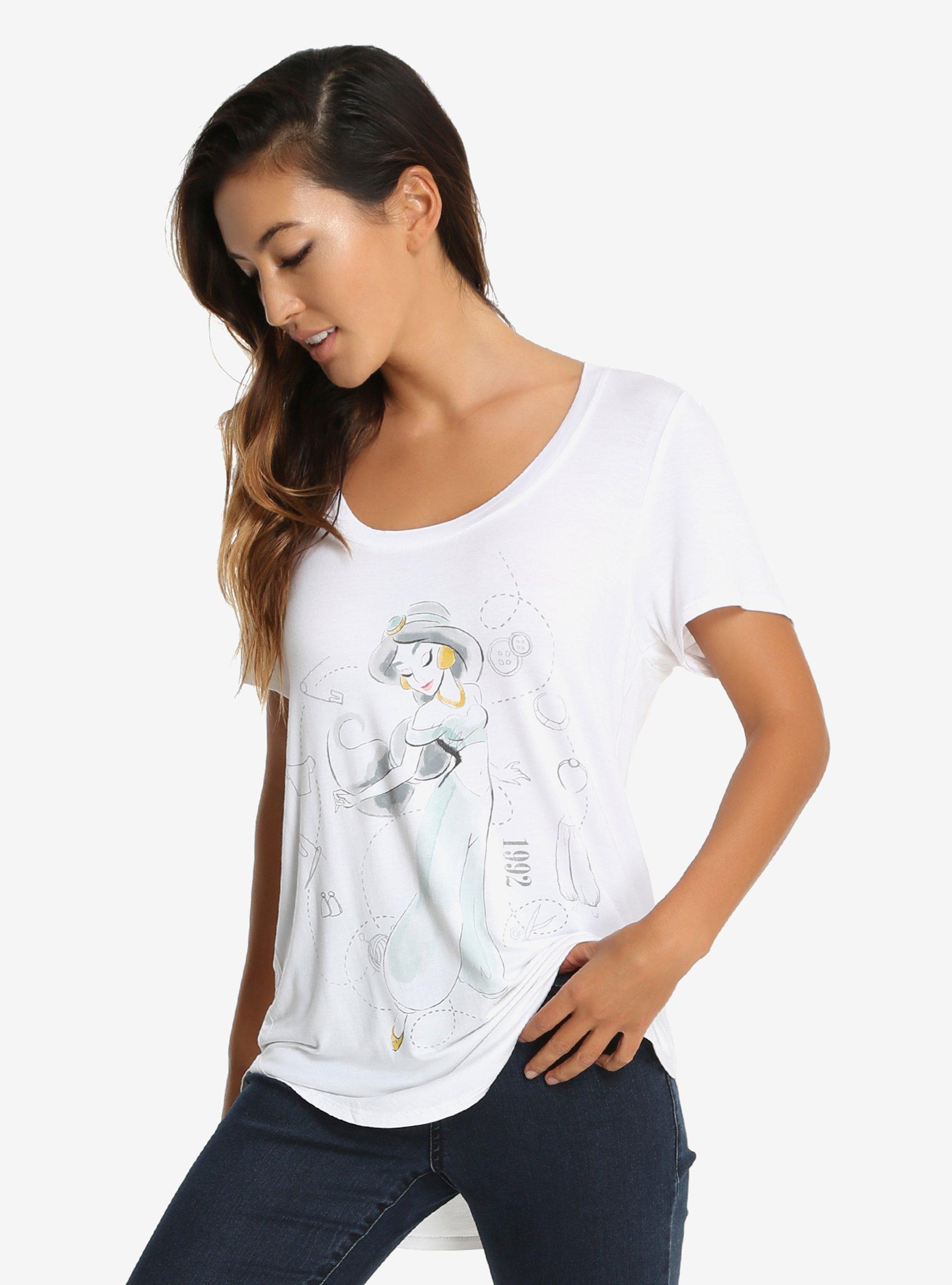 Disney Aladdin Princess Jasmine Character Design Womens Tee, IVORY, hi-res