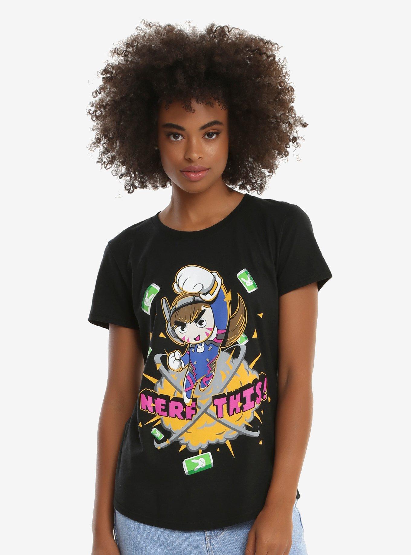 Overwatch Gremlin D.Va Womens Tee - BoxLunch Exclusive, BLACK, hi-res