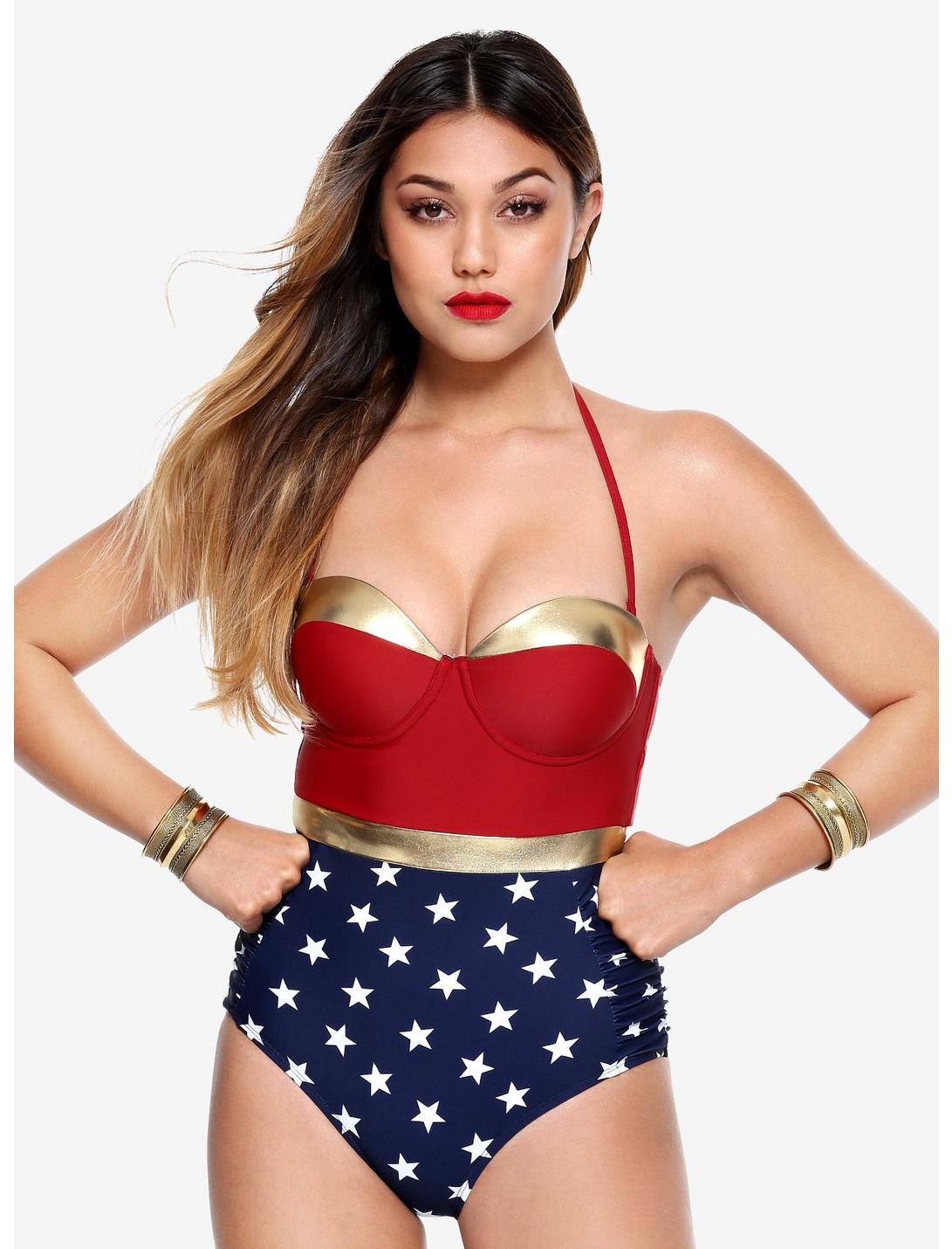 DC Comics Wonder Woman Retro Swimsuit, MULTI, hi-res