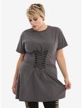 Charcoal Corset Dress Plus Size, GREY, hi-res