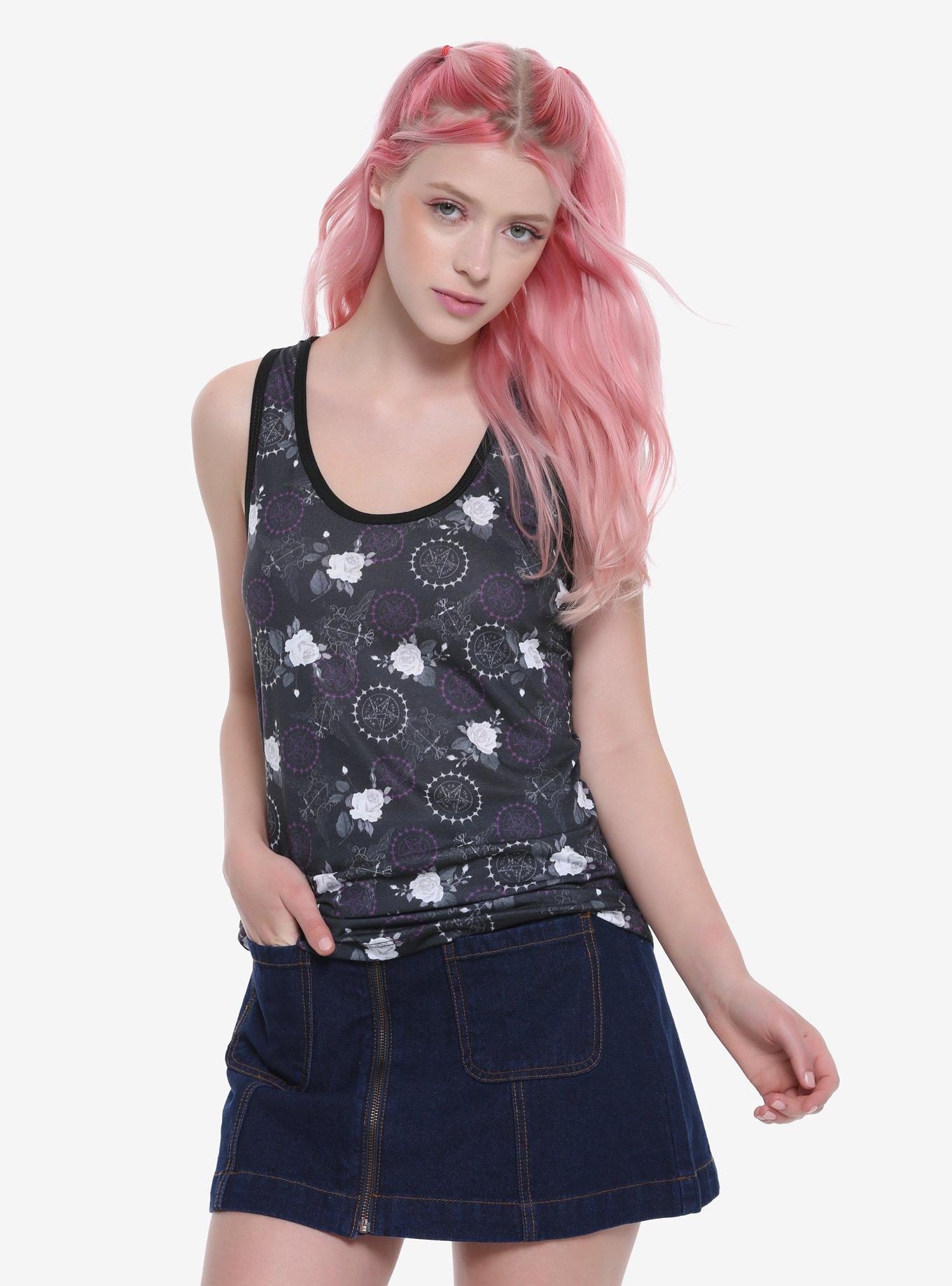 Black Butler Symbols Girls Tank Top, BLACK, hi-res