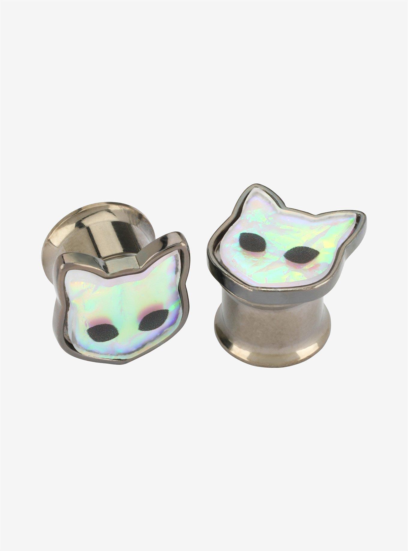 Steel Iridescent Cat Head Flared Plug 2 Pack, MULTI, hi-res