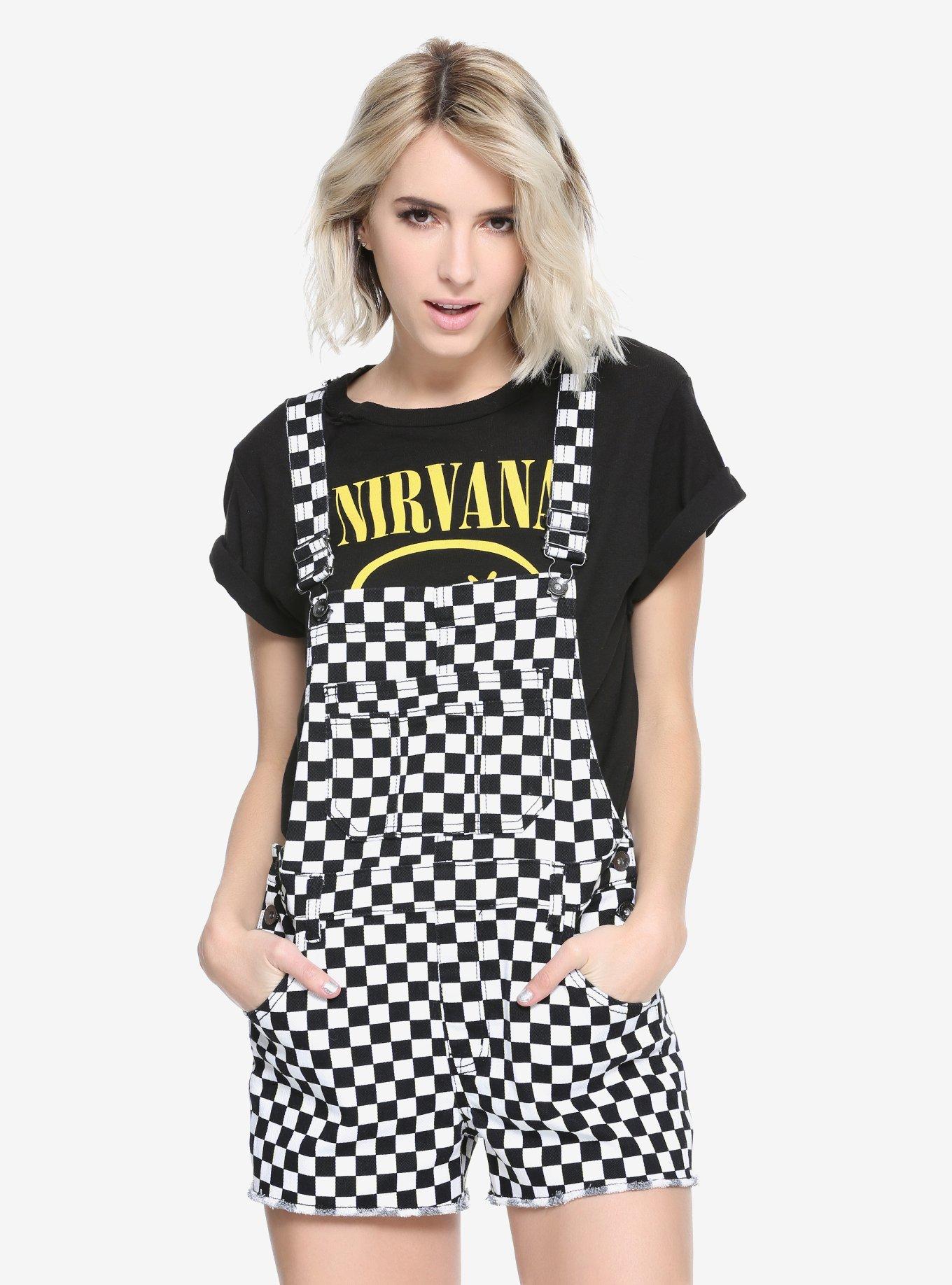 Blackheart Checkerboard Shortalls, BLACK, hi-res