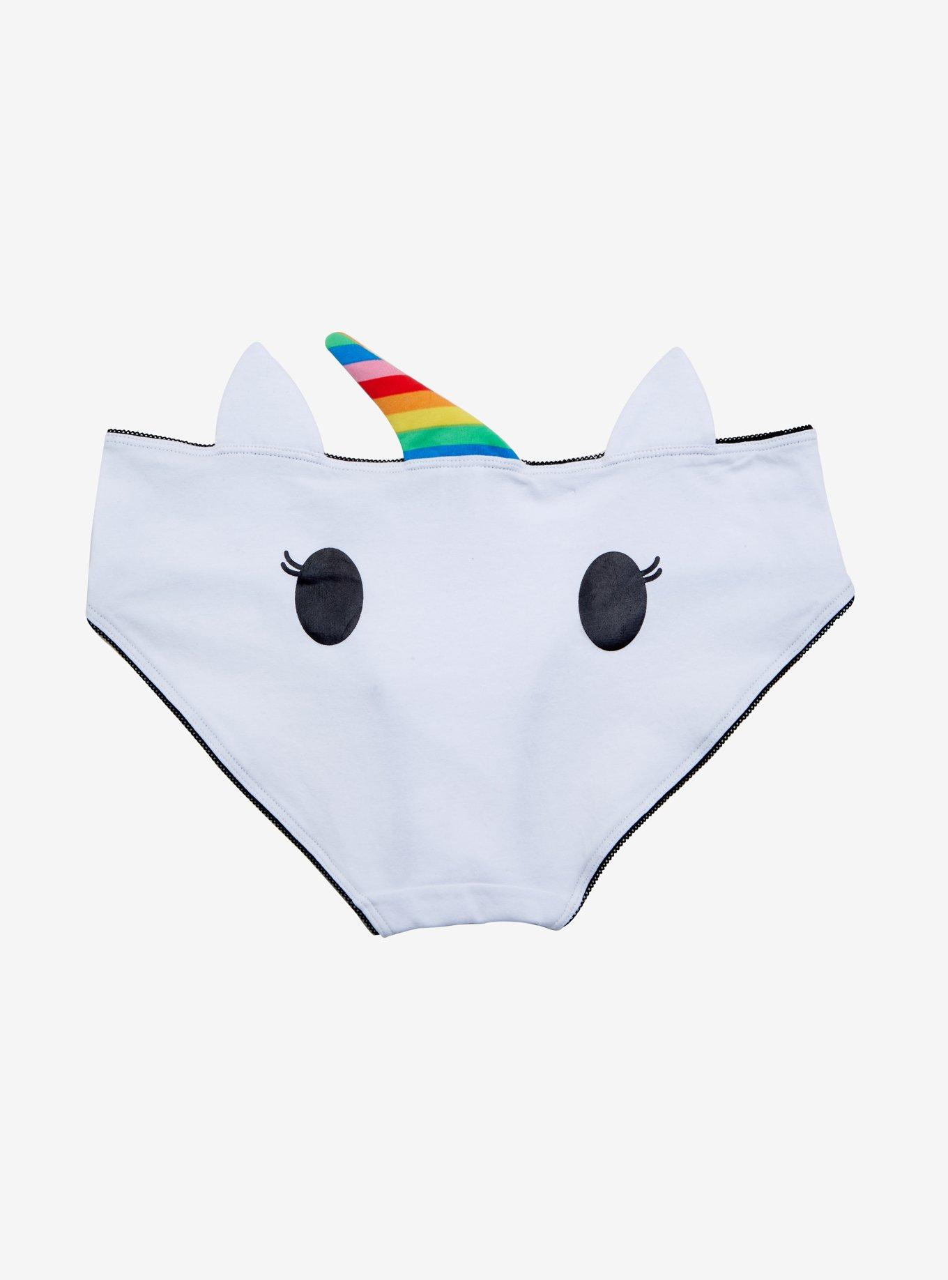 Blackheart Unicorn Rainbow Panty, WHITE, hi-res