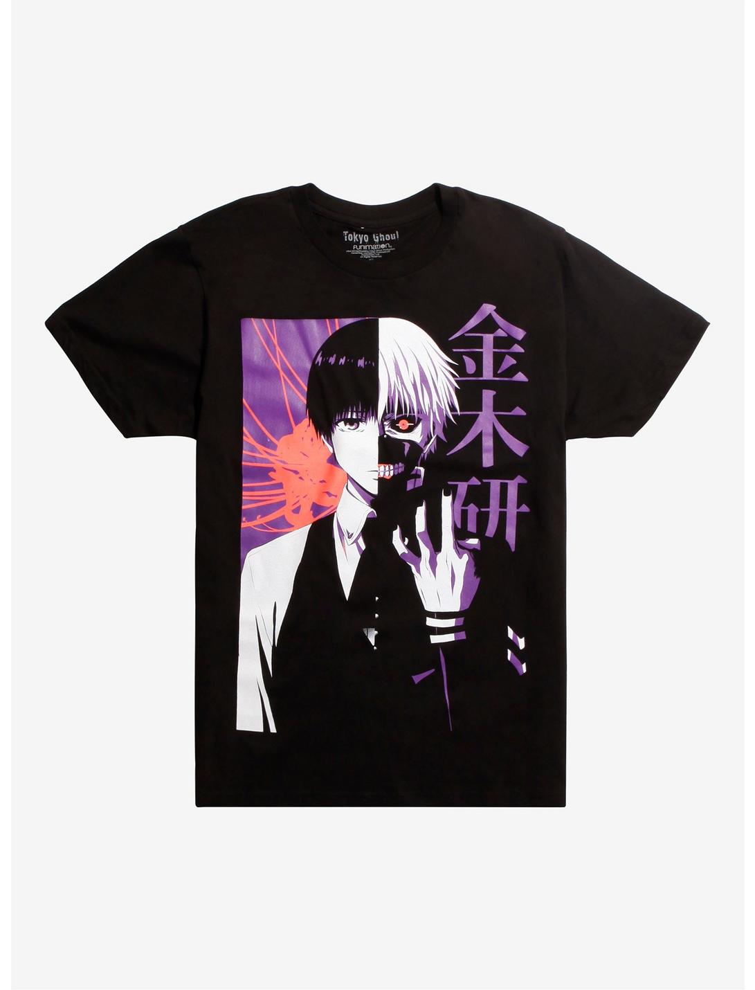 Plus Size Tokyo Ghoul Kaneki Split Face T-Shirt, BLACK, hi-res