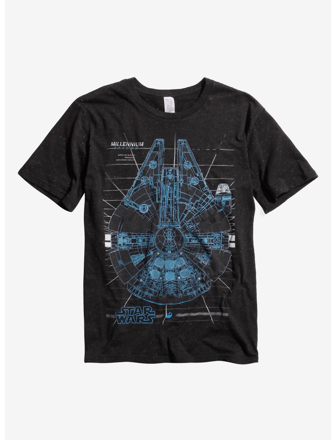 Star Wars Millennium Falcon Speckled T-Shirt, BLACK, hi-res