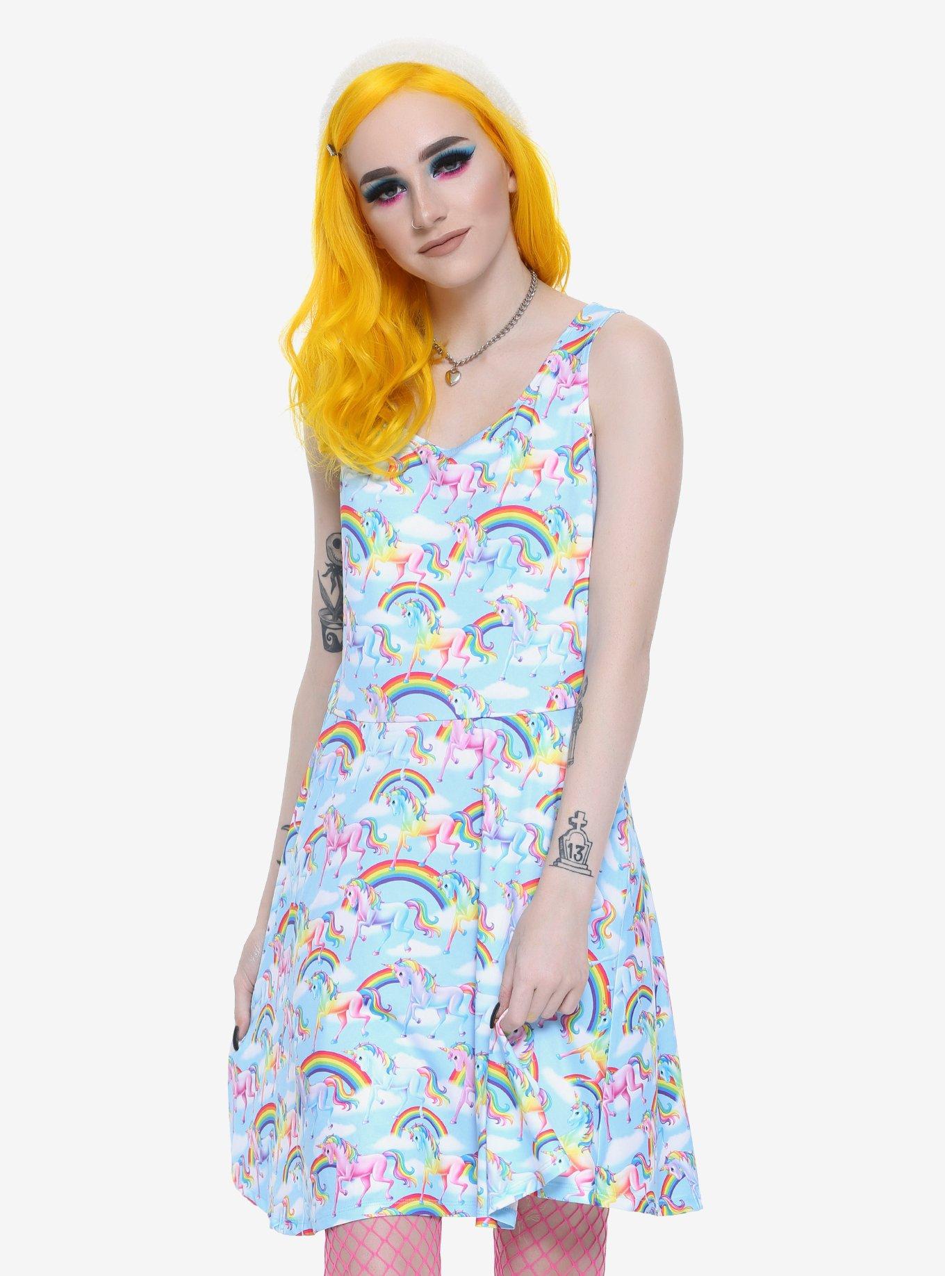 Lisa Frank Unicorn Rainbow Dress, MULTI, hi-res