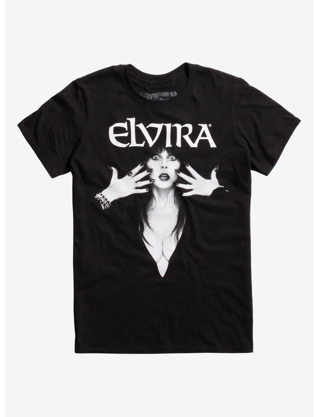 Elvira Mistress Of The Dark Surprised T-Shirt, BLACK, hi-res