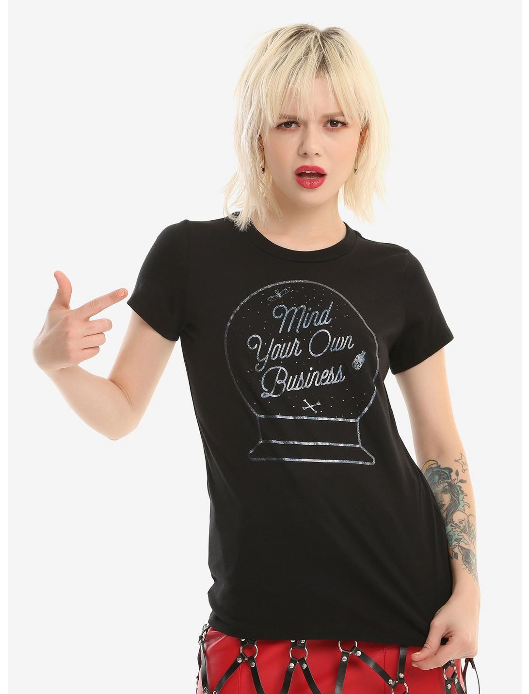 Mind Your Own Business Girls T-Shirt, BLACK, hi-res