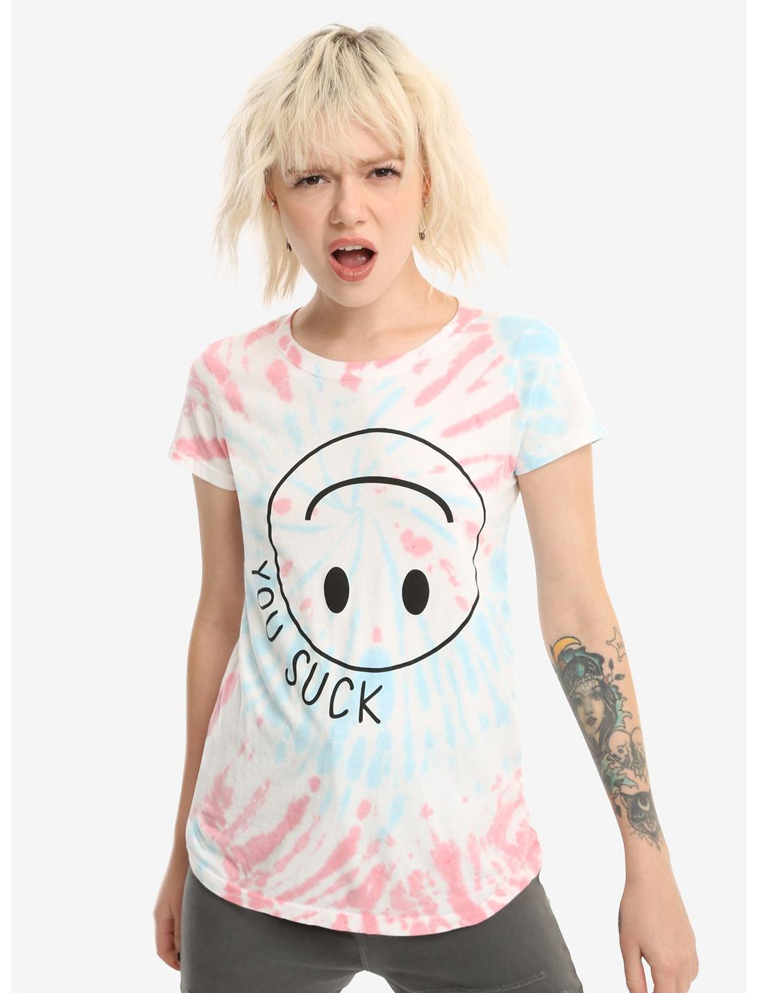 You Suck Smiley Face Tie Dye Girls T-Shirt | Hot Topic
