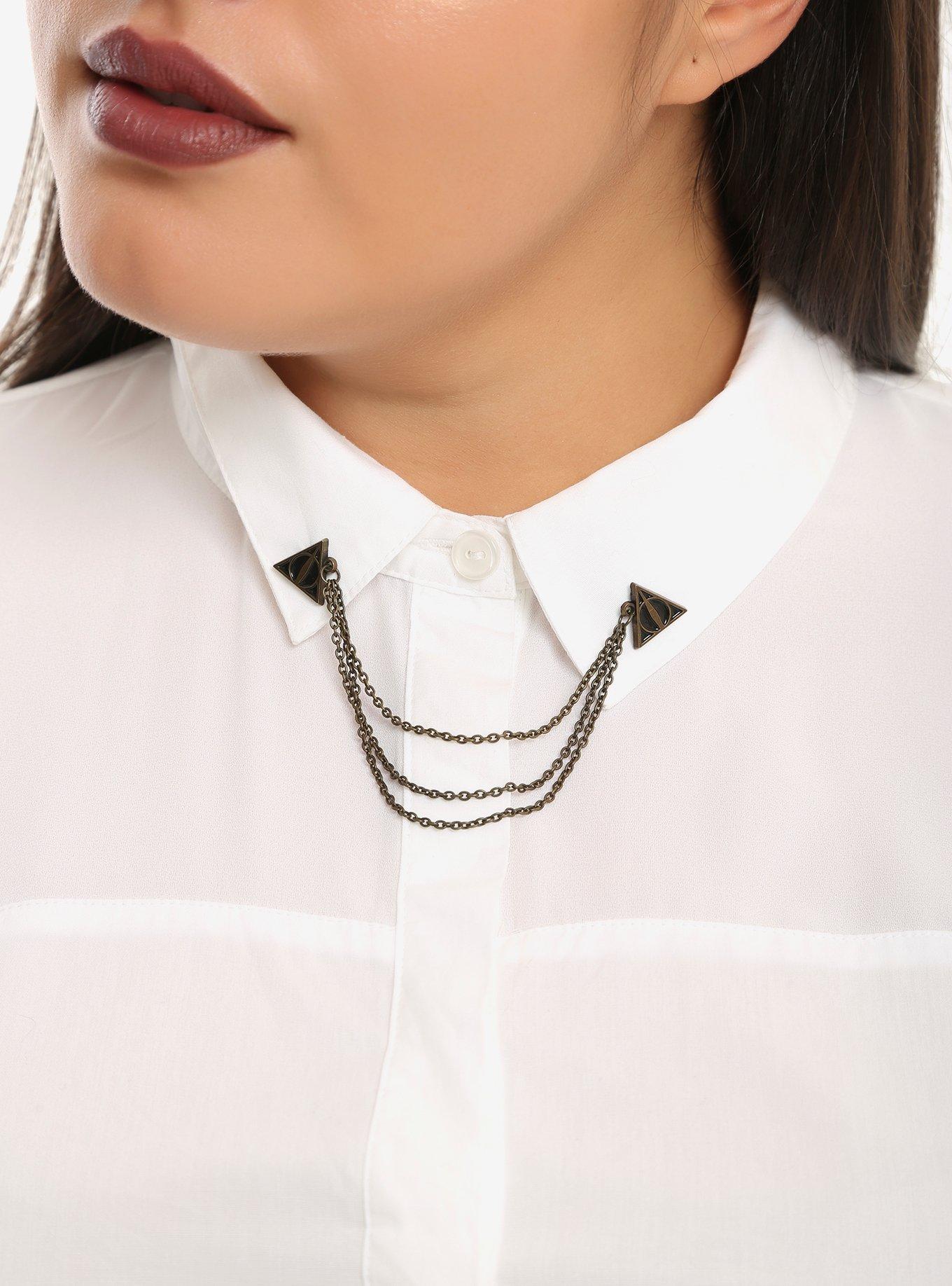 Harry Potter Deathly Hallows Collar Pins, , hi-res