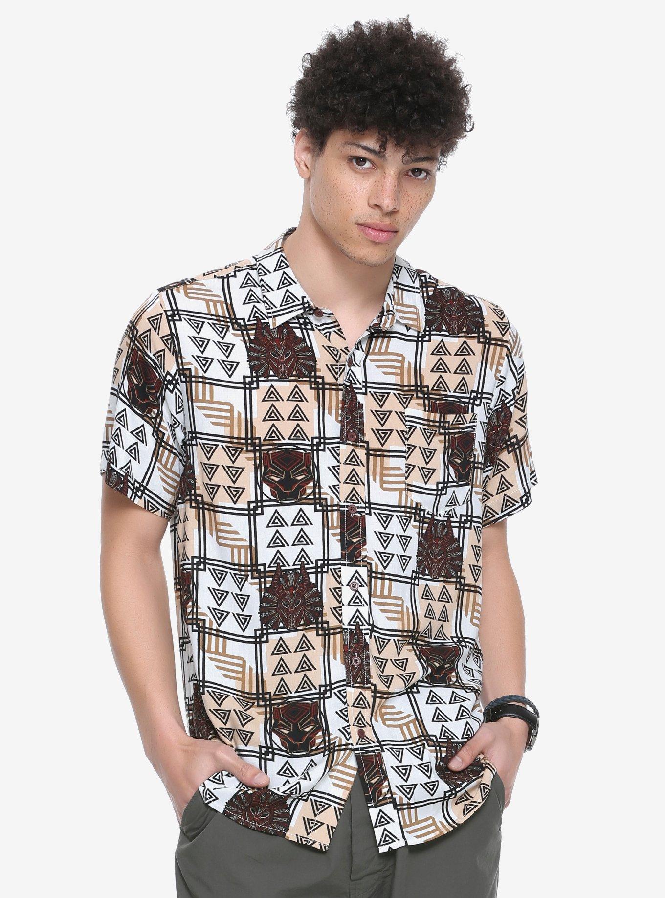 Marvel Black Panther Woven Button-Up - BoxLunch Exclusive, BROWN, hi-res
