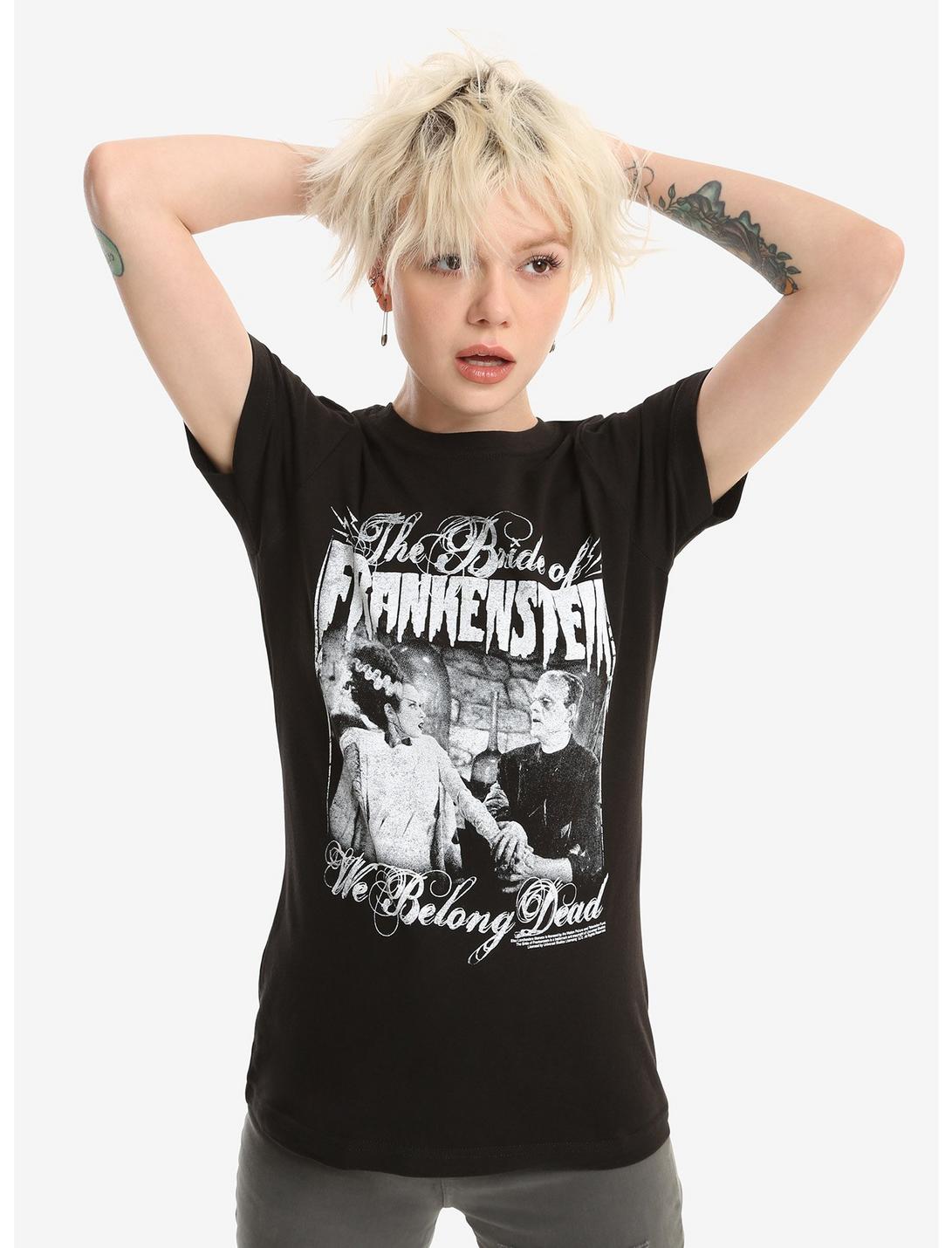 Rock Rebel The Bride Of Frankenstein We Belong Dead Girls T-Shirt, BLACK, hi-res