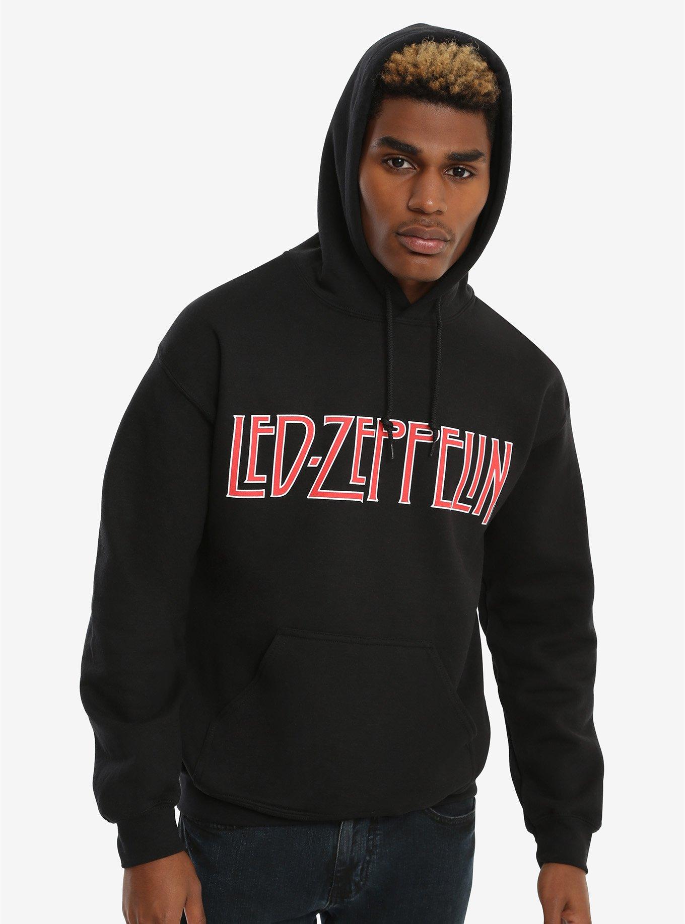 Led Zeppelin Logo Symbols Hoodie, BLACK, hi-res