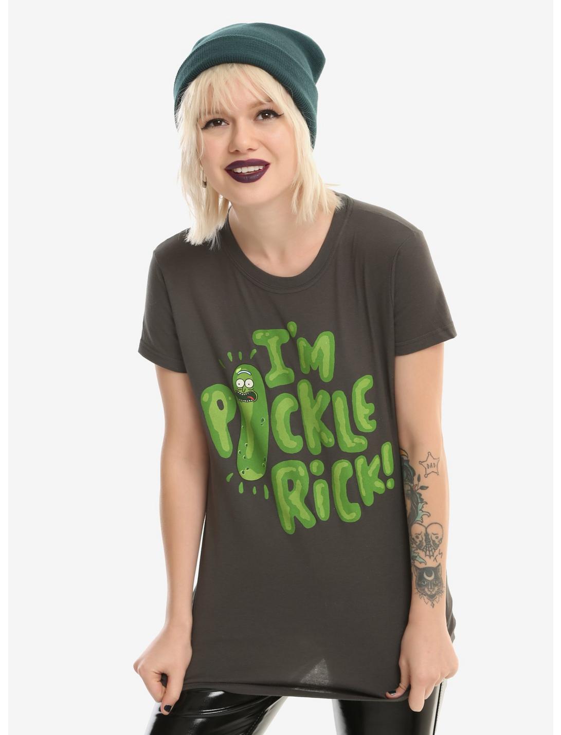 Rick And Morty Pickle Rick Girls T-Shirt, BLACK, hi-res