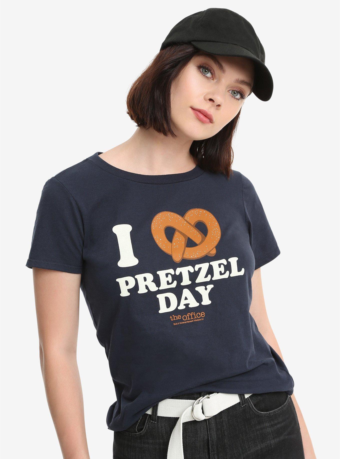 The Office Pretzel Day Girls T-Shirt, NAVY, hi-res