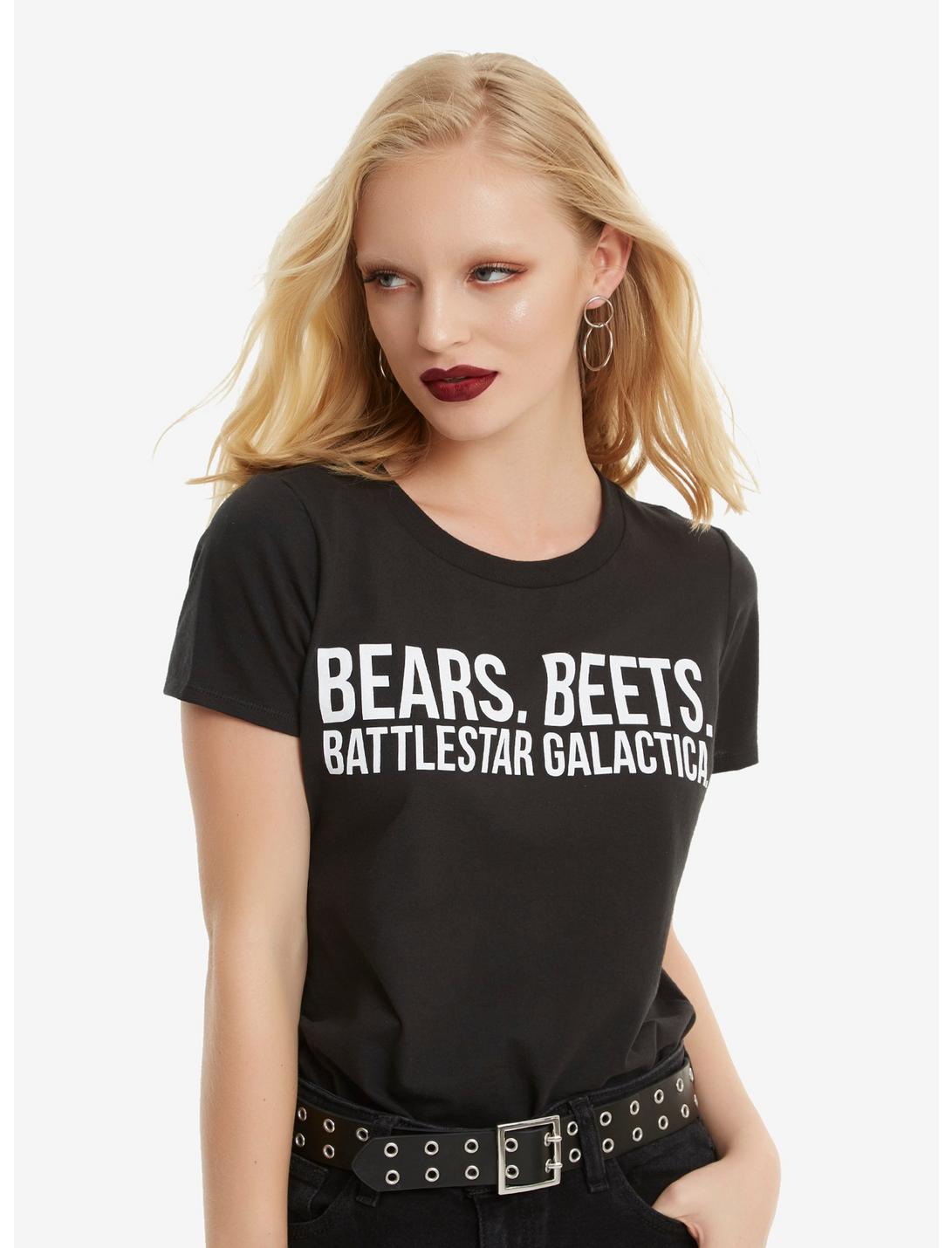 The Office Bears Beets Battlestar Galactica Girls T-Shirt, BLACK, hi-res
