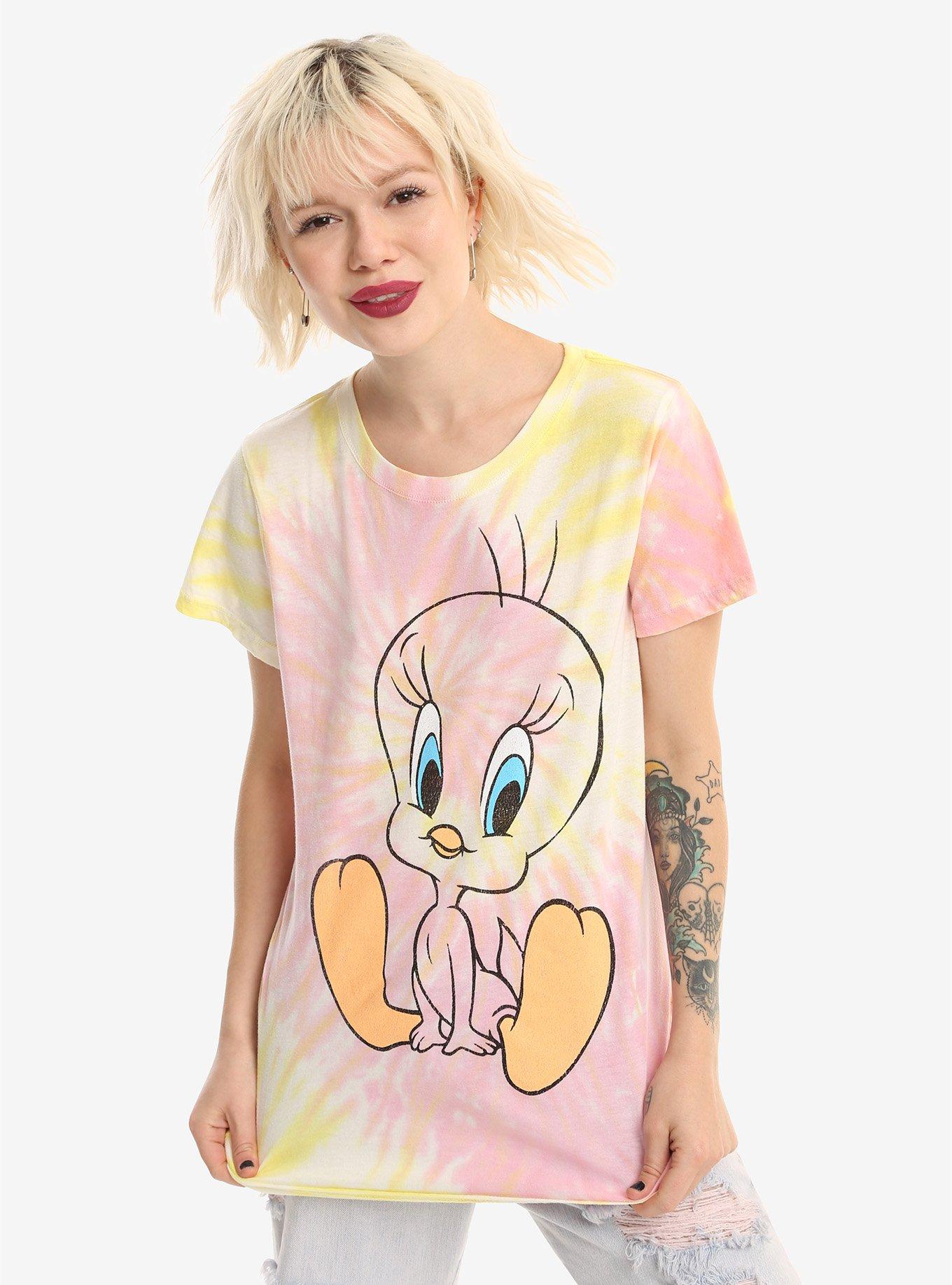 Tie Dye Tweety Bird Hoodies Looney Tunes Tweety Bird Girls Tie-Dye