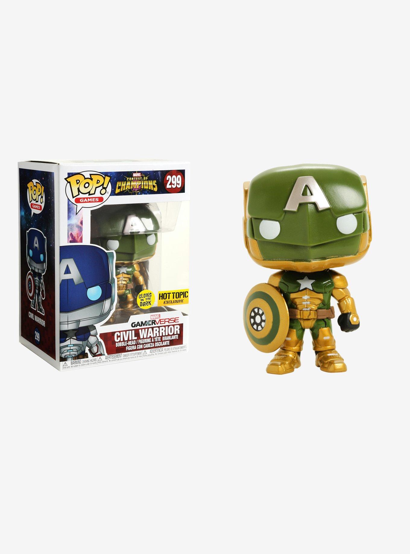 Funko Marvel Contest Of Champions Pop! Games Glow-In-The-Dark Civil Warrior Vinyl Bobble-Head Hot Topic Exclusive, , hi-res