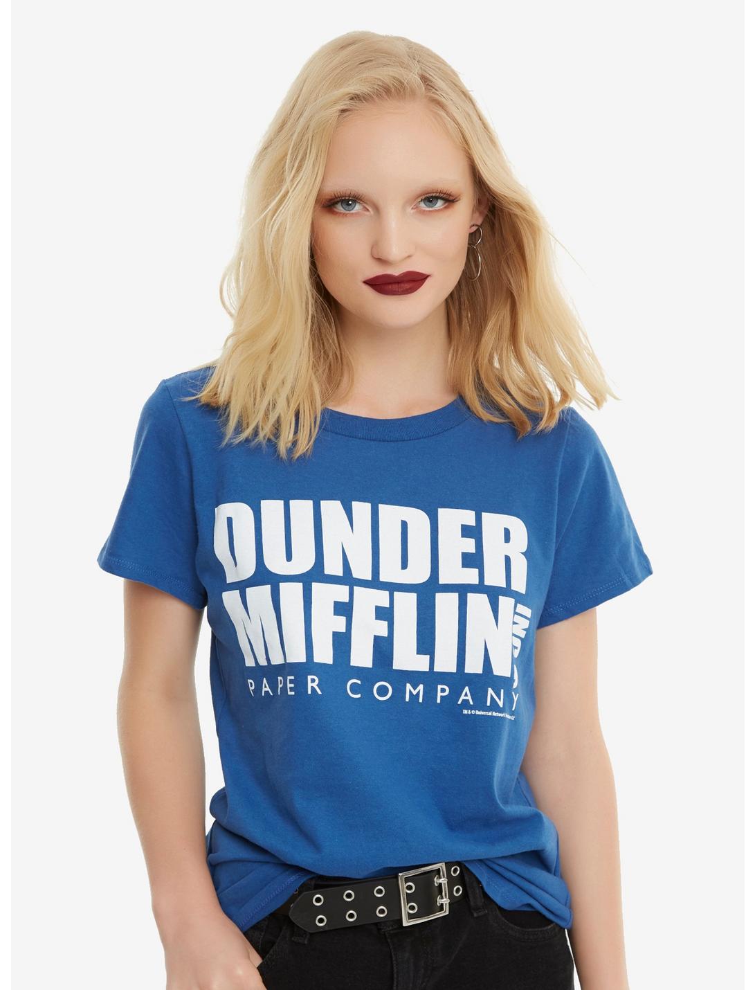 The Office Dunder Mifflin Paper Company Girls T-Shirt, NAVY, hi-res